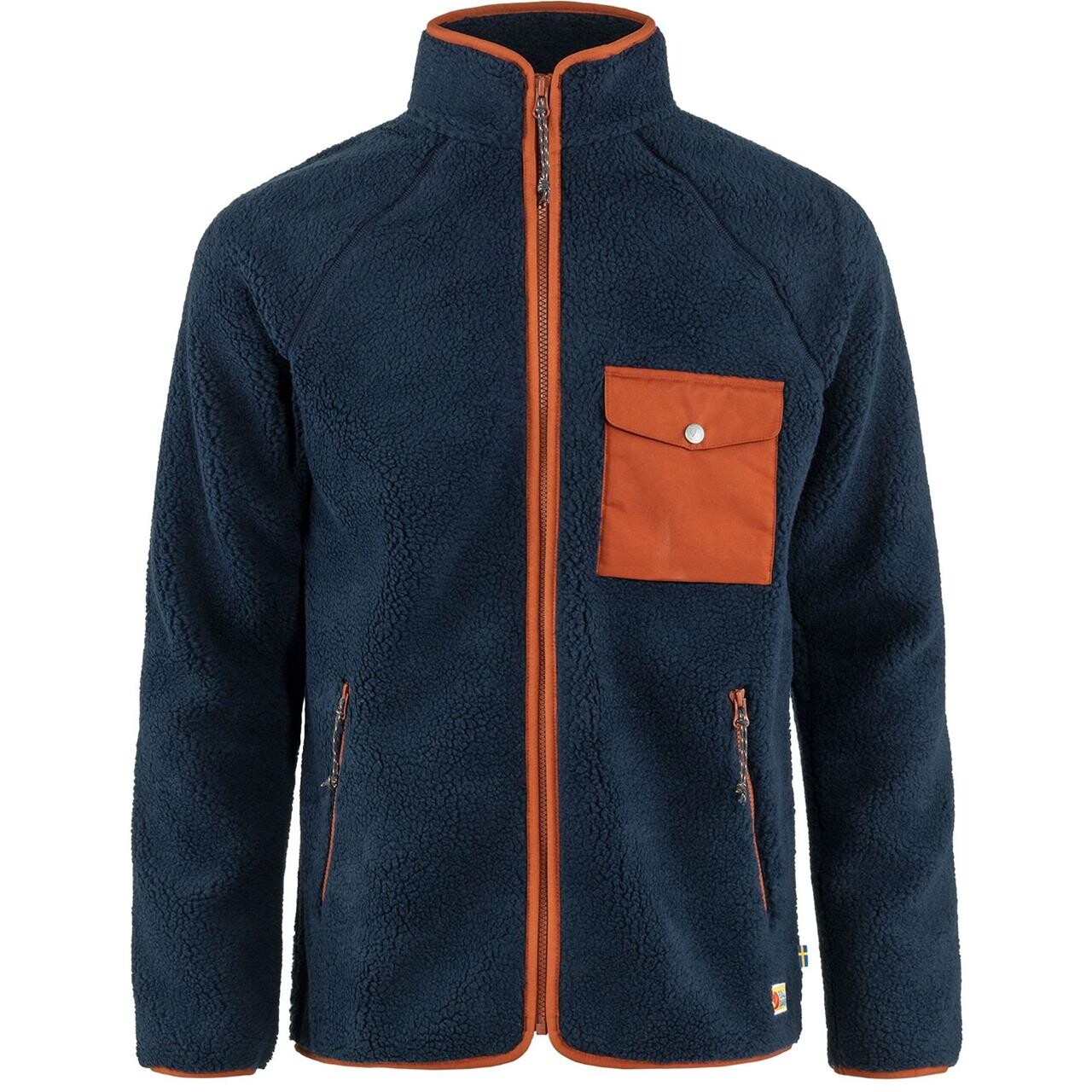 Fjällräven Mens Vardag Pile Fleece  (Blå (NAVY-AUTUMN LEAF/560-215) X-small)