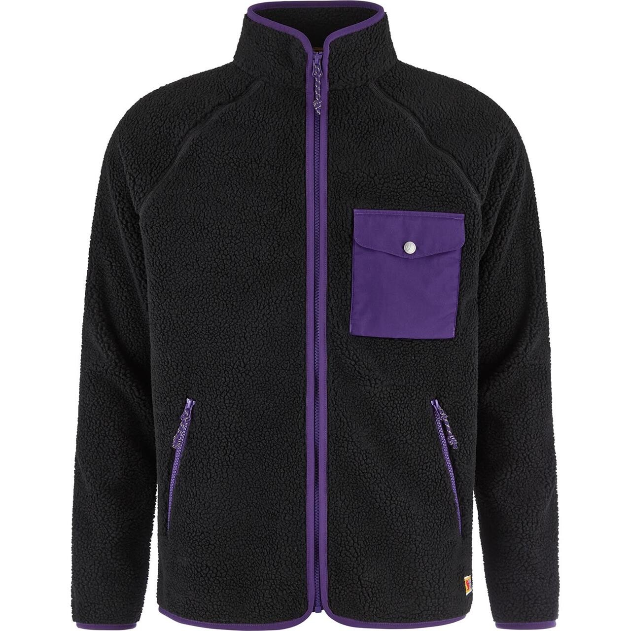 Fjällräven Mens Vardag Pile Fleece (Sort (BLACK-DARK VIOLET/550-425) Medium)
