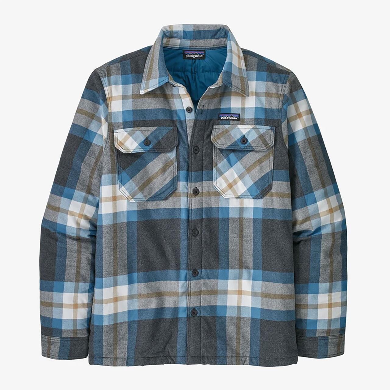Patagonia Mens Ins Org Fjord Flannel Shirt Sort Forestry: Ink Black