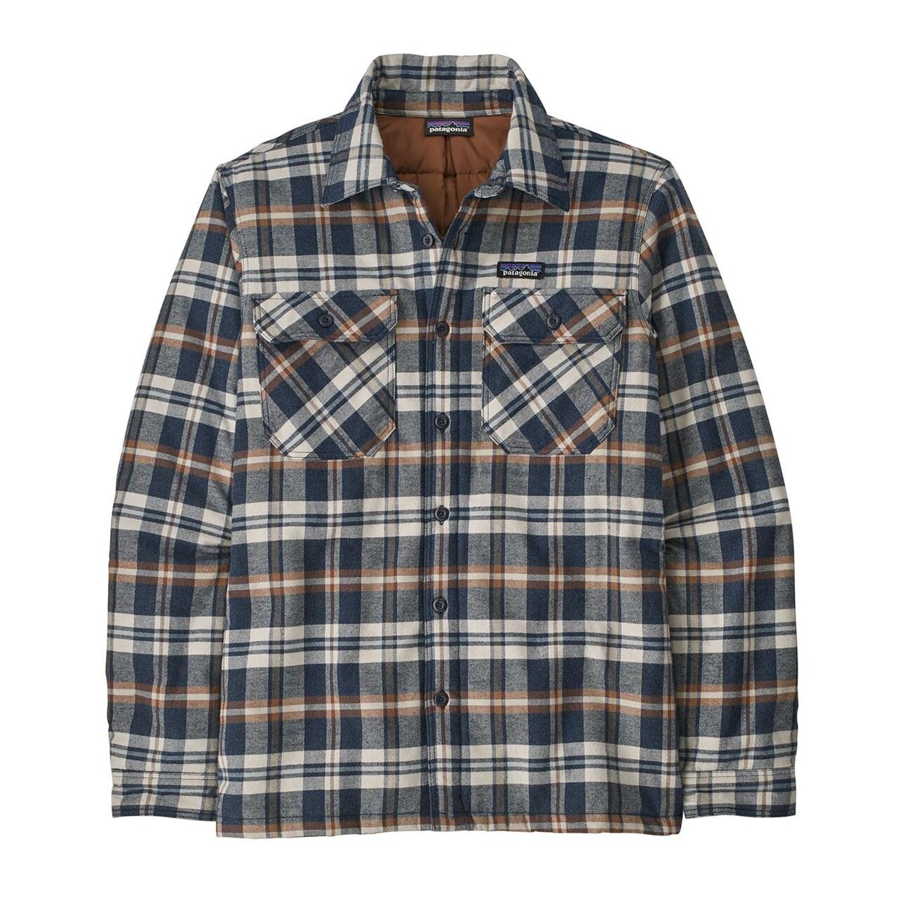 Patagonia Mens Ins Org Fjord Flannel Shirt Blå Fields: New Navy