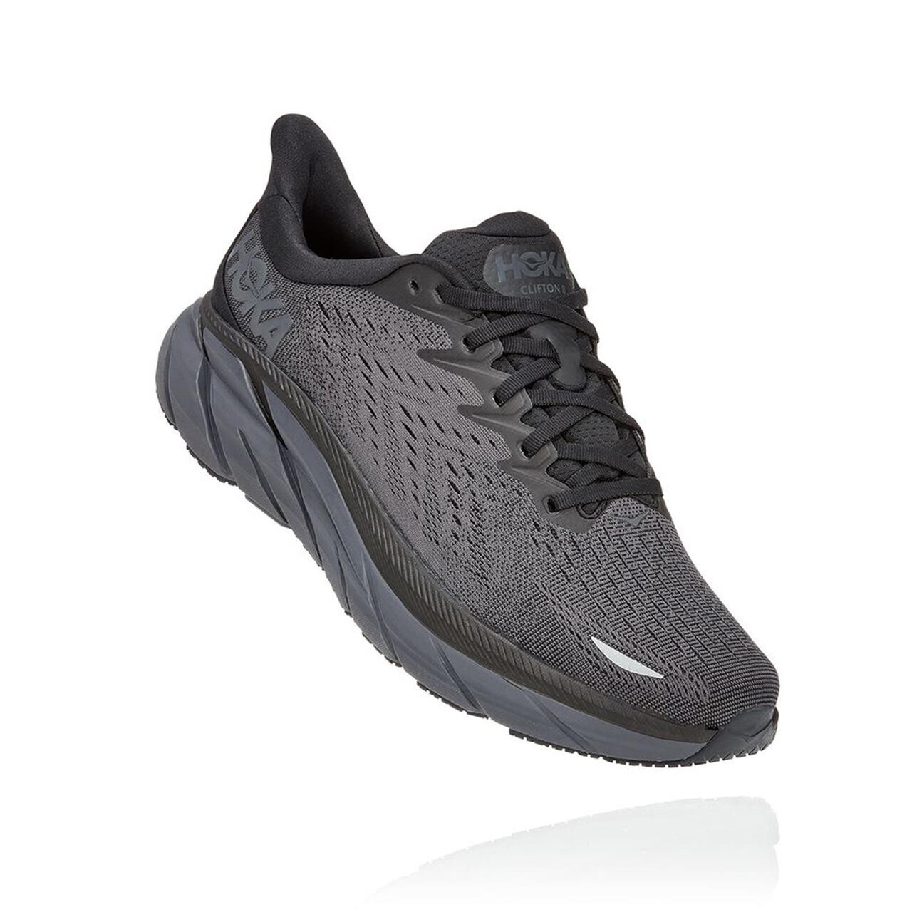  Hoka Mens Clifton 8  (BLACK (BLACK/BLACK) 42 2/3)