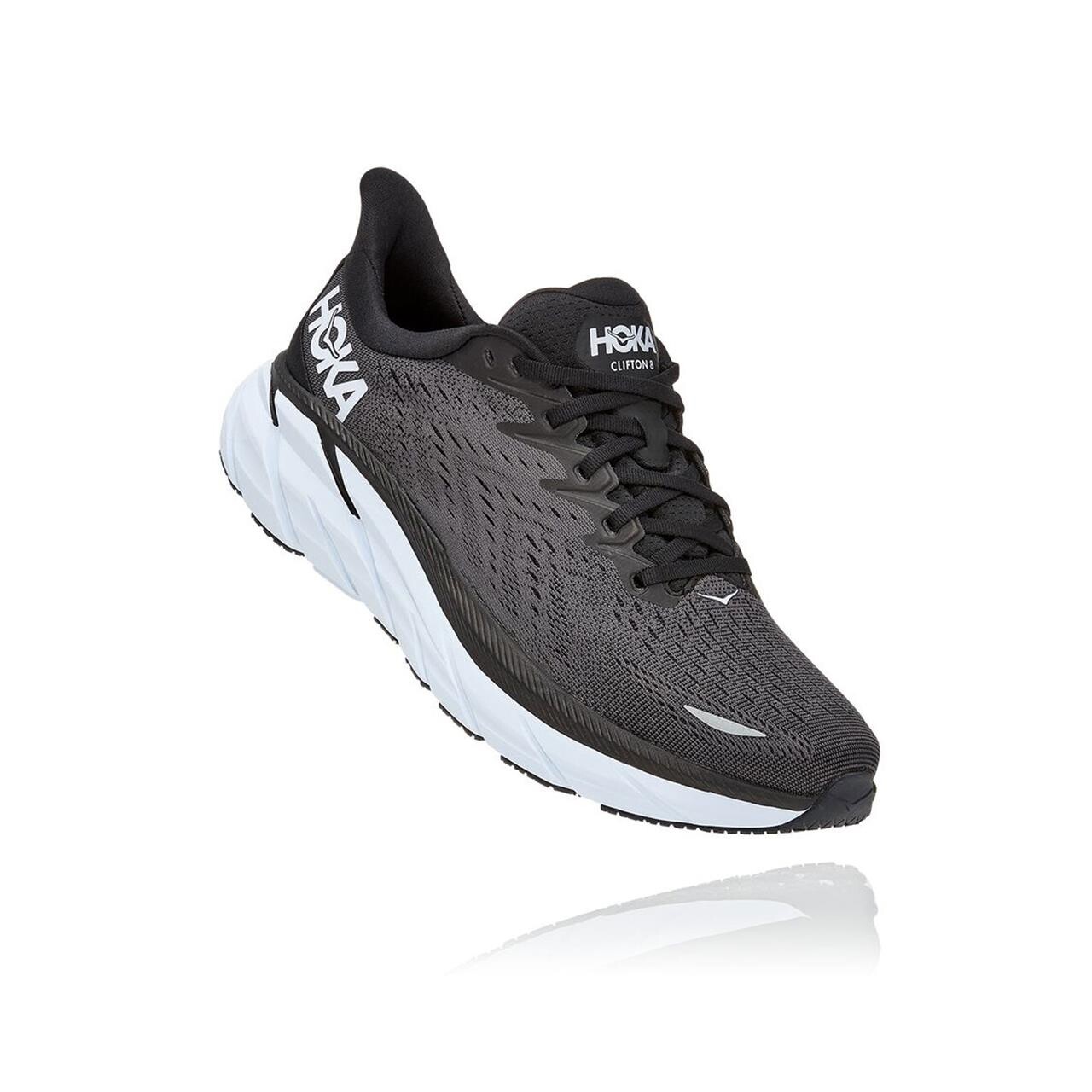 Hoka Mens Clifton 8  (BLACK (BLACK/WHITE) 46 2/3)