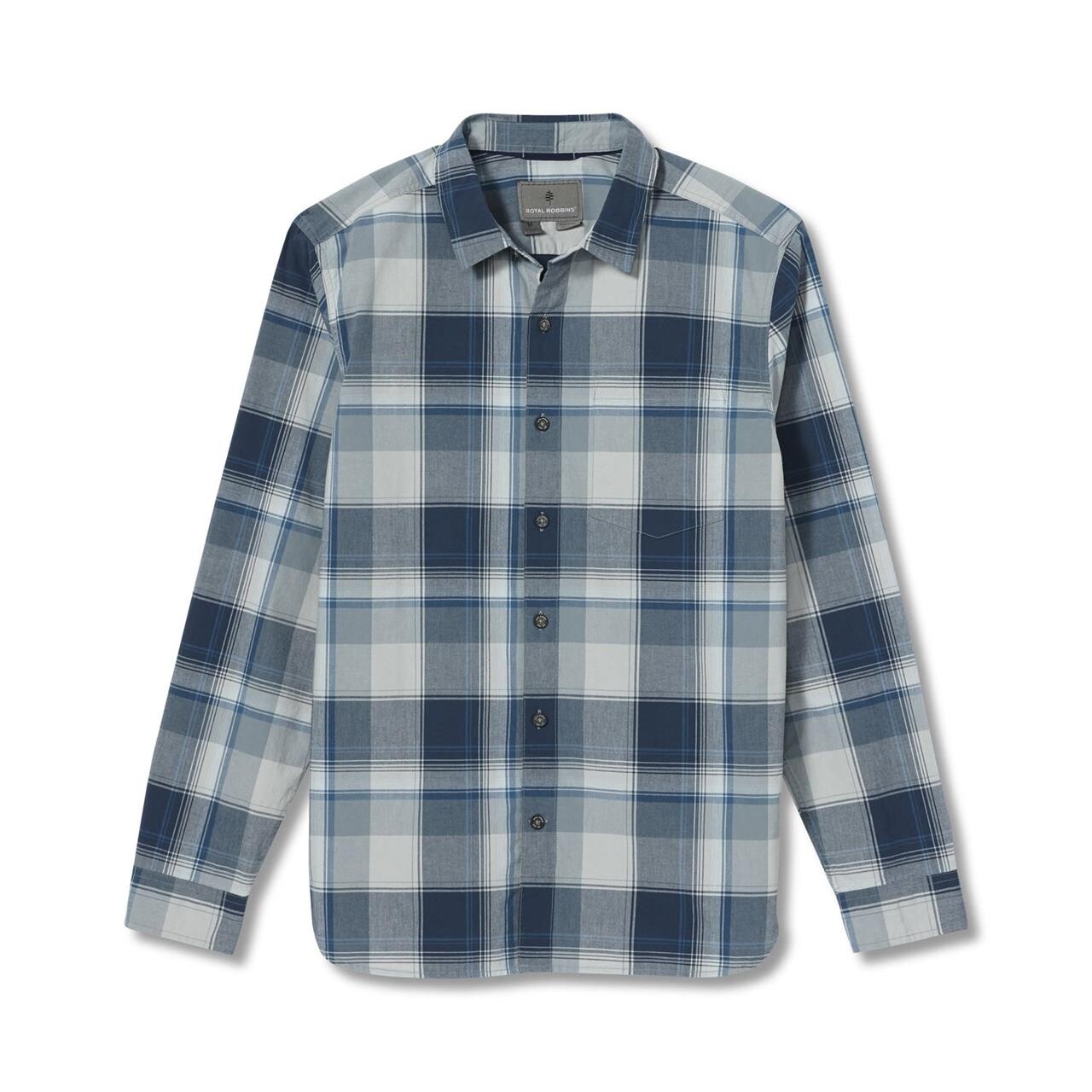 Billede af Royal Robbins Mens Trouvaille Organic Cotton Plaid L/S  (Blå (MIDNIGHT) Small)