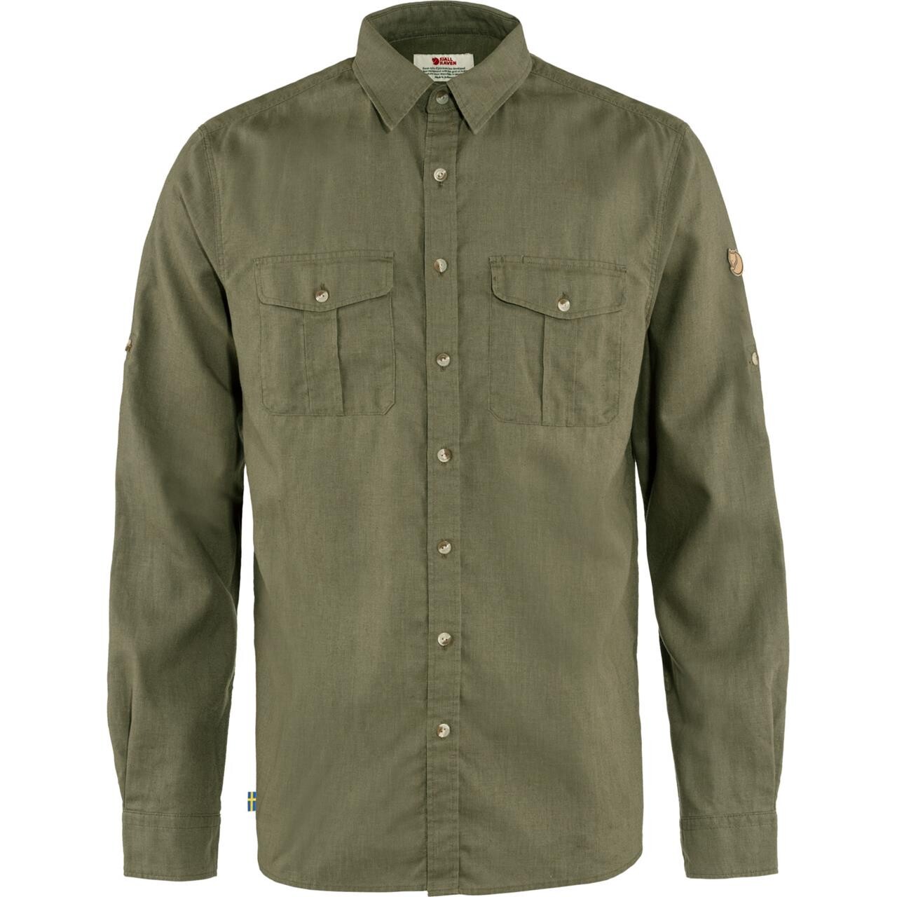 Fjallraven Mens Övik Travel Shirt L/s Grøn Green/620 Small