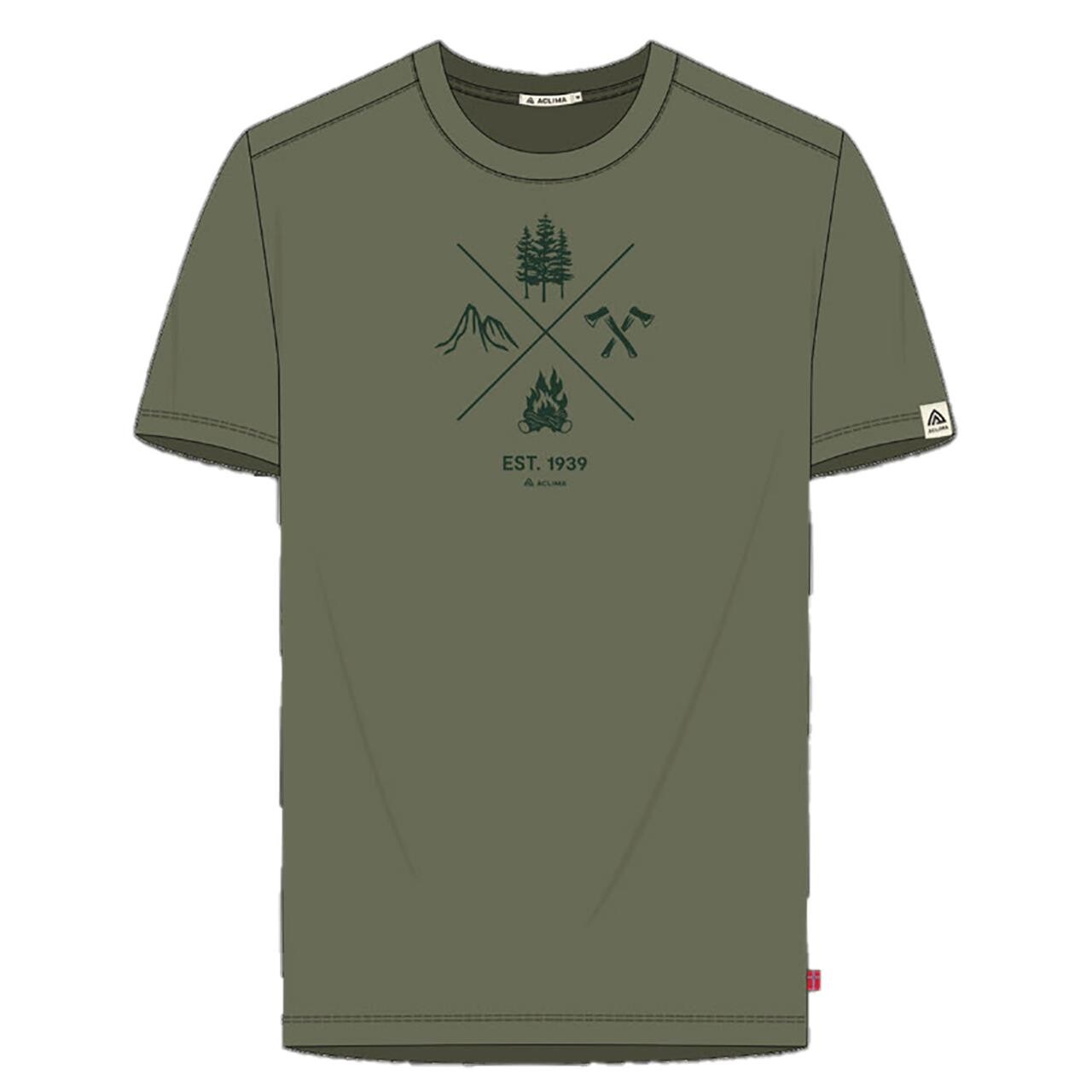 Aclima Mens Classic Tee X Print Grøn Ranger Green