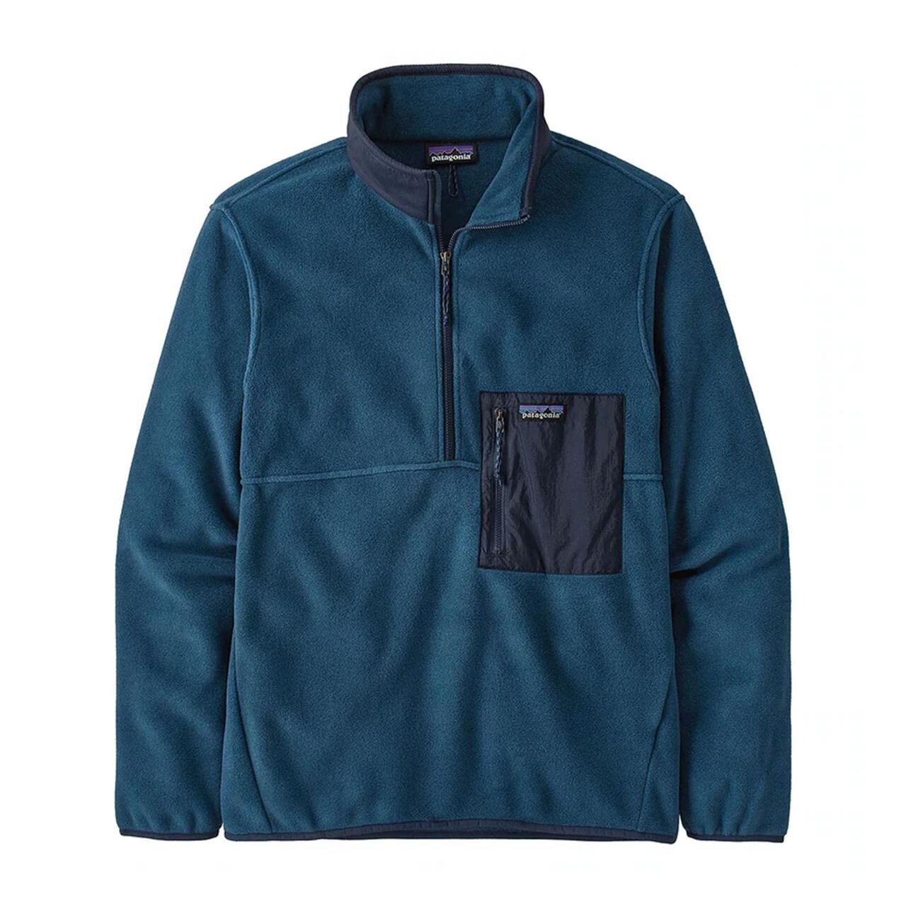 Patagonia Mens Microdini 1/2 Zip Pull Over  (Grå (NOUVEAU GREEN W/SALT GREY) Large)