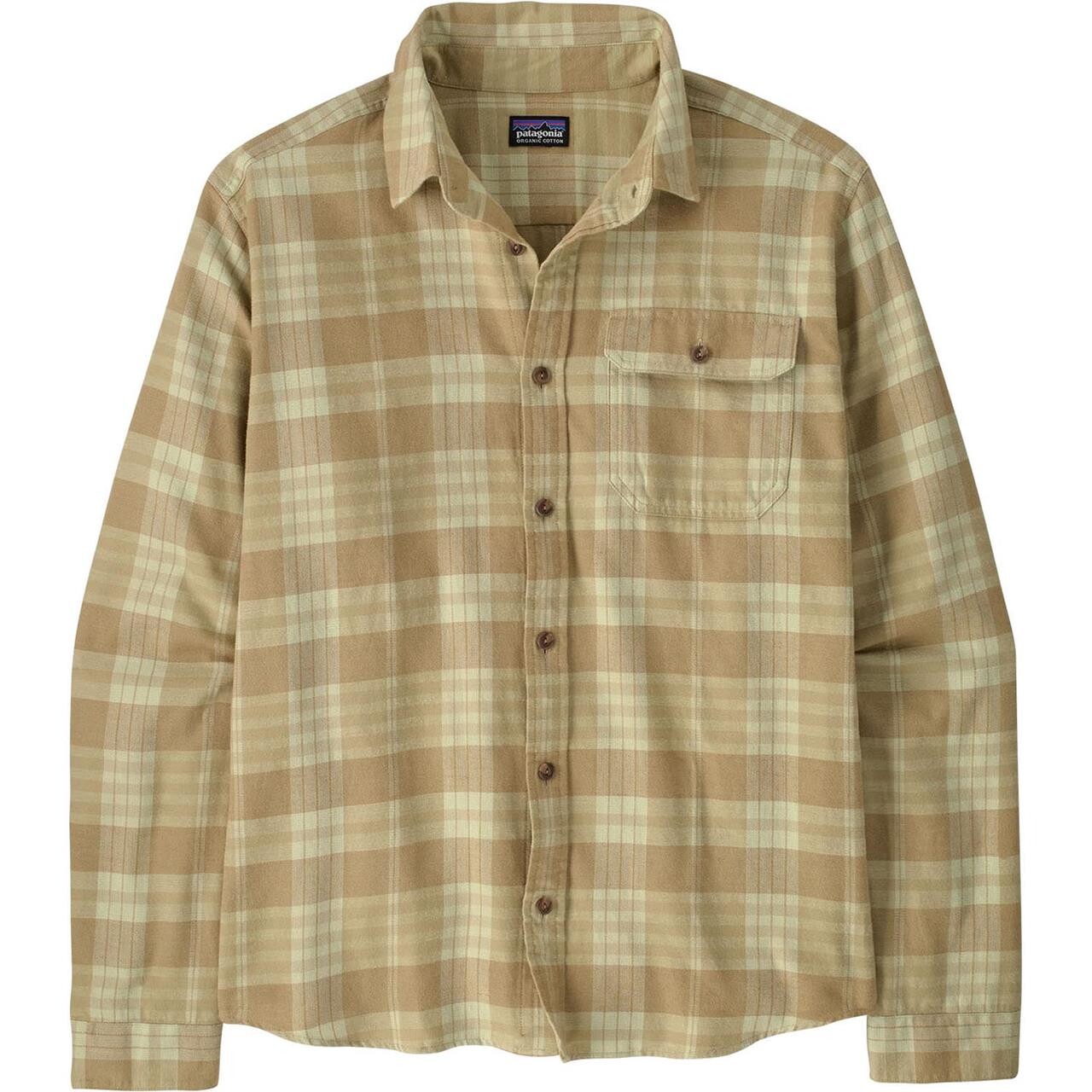 Patagonia Mens L/S LW Fjord Flannel Shirt (Grå (BUILDER:WEATHERED STONE) Small)