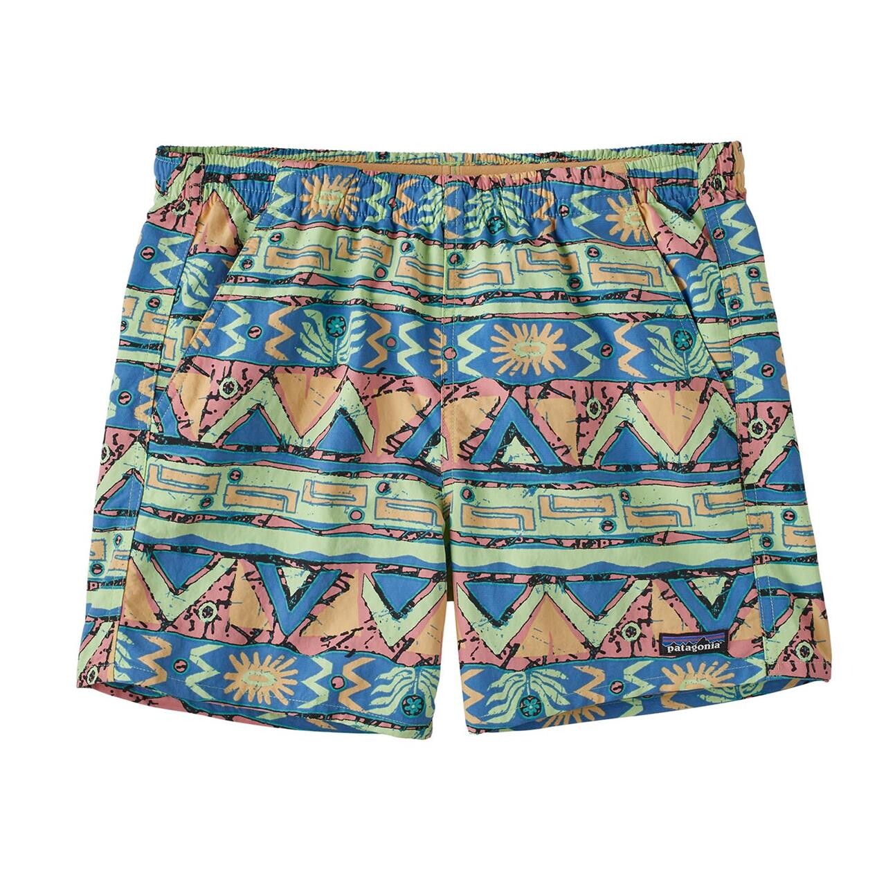 Patagonia Womens Baggies Shorts – 5ogquot;  (Grøn (HIGH HOPES GEO: SALAMANDER GRN) Large)