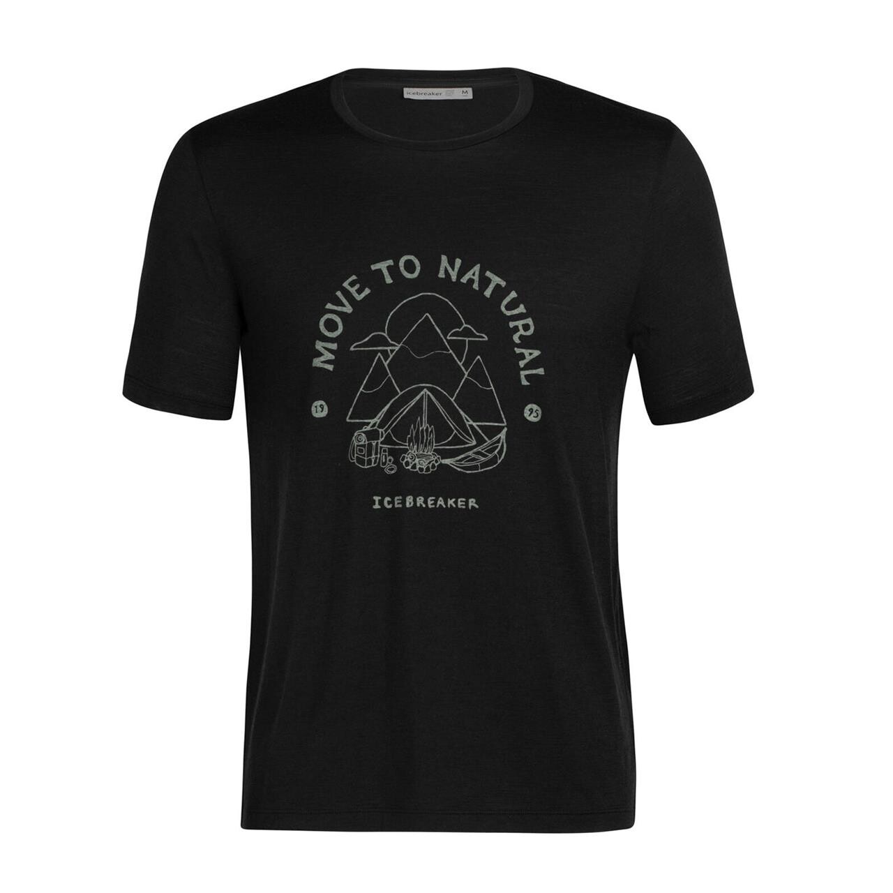  Icebreaker Mens Tech Lite II S/S Tee Canopy Camper  (BLACK (BLACK) Medium)