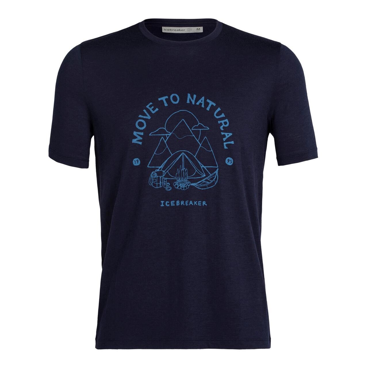 Icebreaker Mens Tech Lite II S/S Tee Canopy Camper  (BLUE (MIDNIGHT NAVY) X-large)