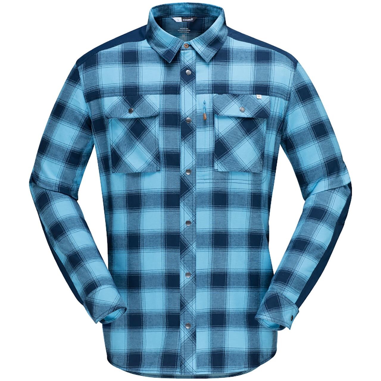  Norr&oslash;na Mens Svalbard Flannel Shirt (BLUE (HERITAGE BLUE/INDIGO NIGHT) Small)