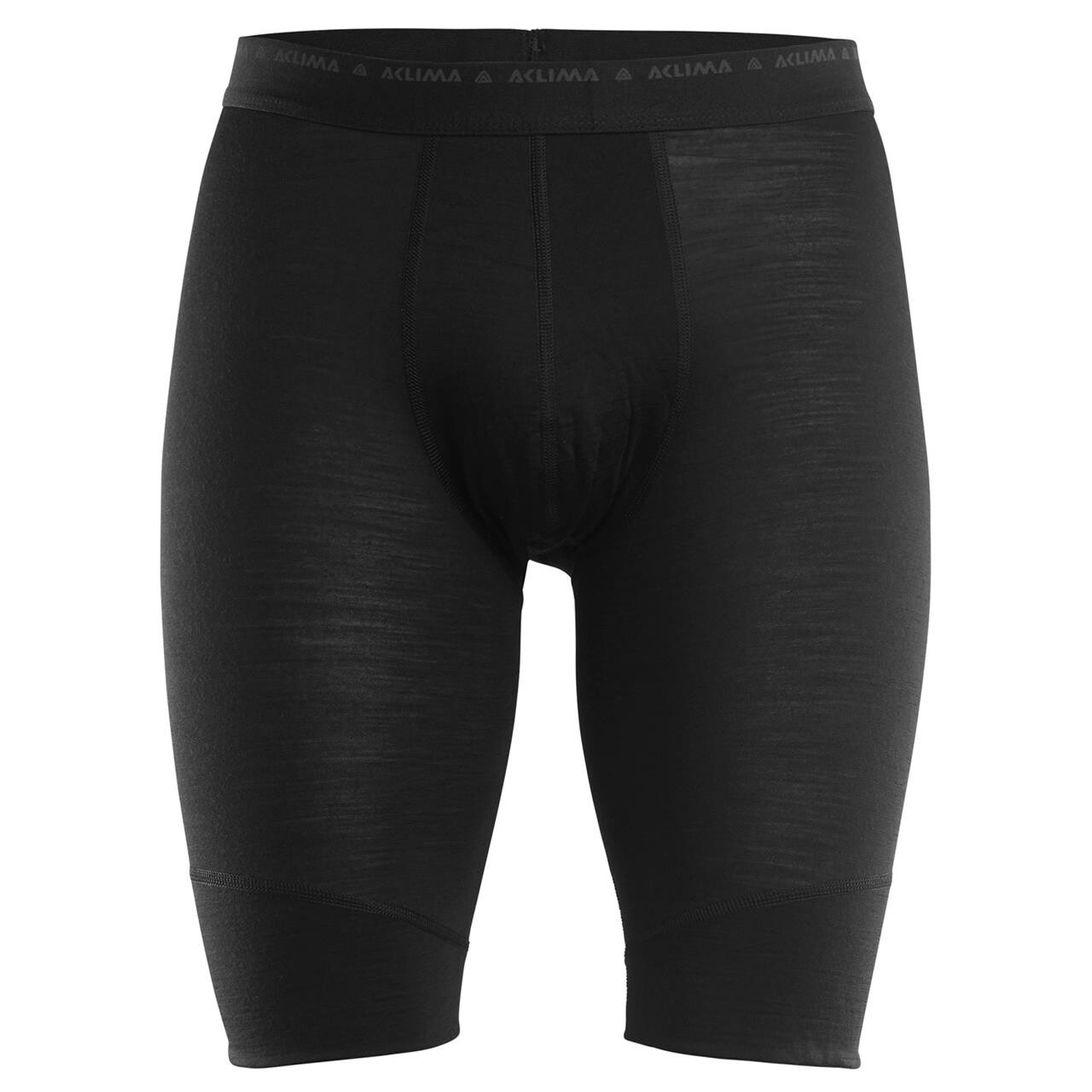 Aclima Mens Lightwool Long Shorts (Sort (JET BLACK) Large)