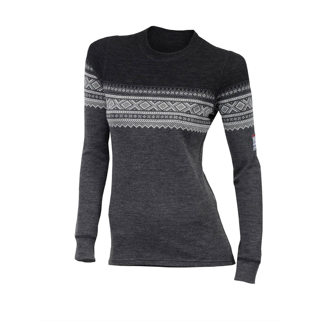 Aclima Womens Designwool Marius Crew Neck Grå Norefjell X Small
