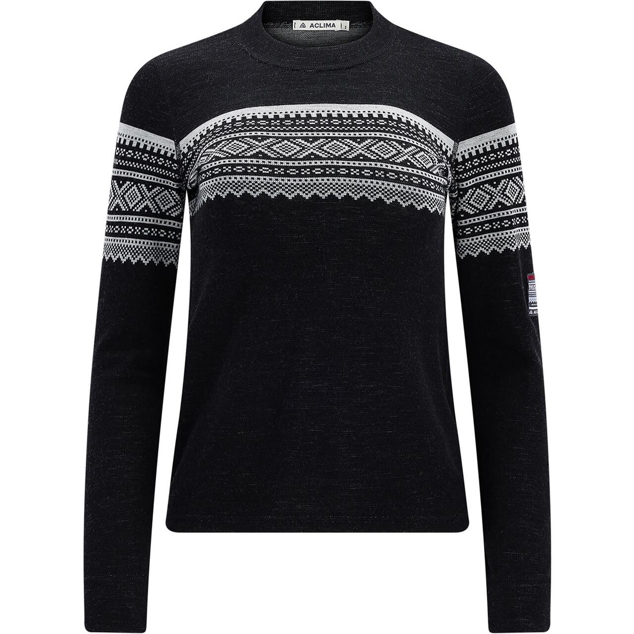 Aclima Womens Designwool Marius Crew Neck (Grå (RAVNÉS) X-small)