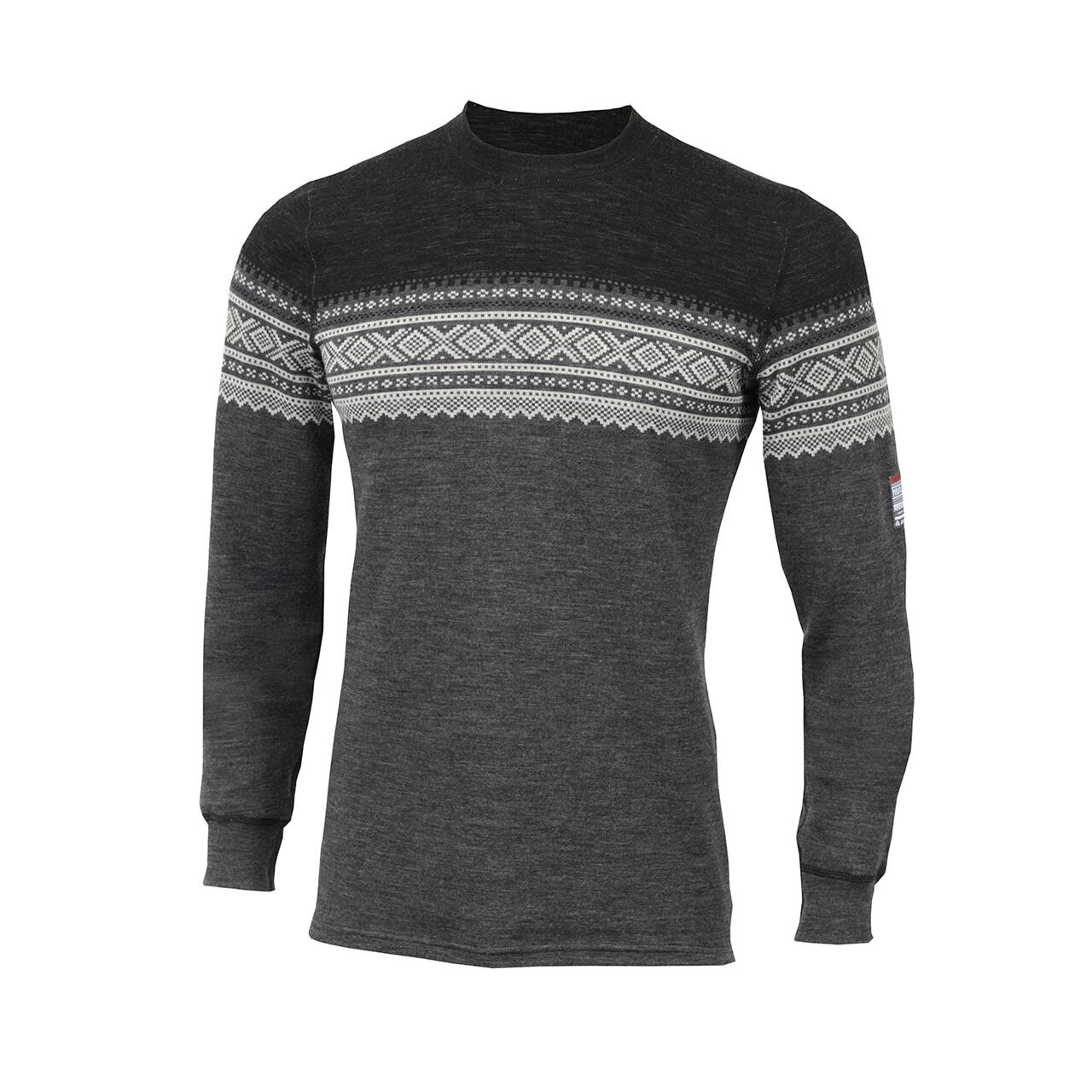Aclima Mens Designwool Marius Crew Neck Grå Norefjell Medium
