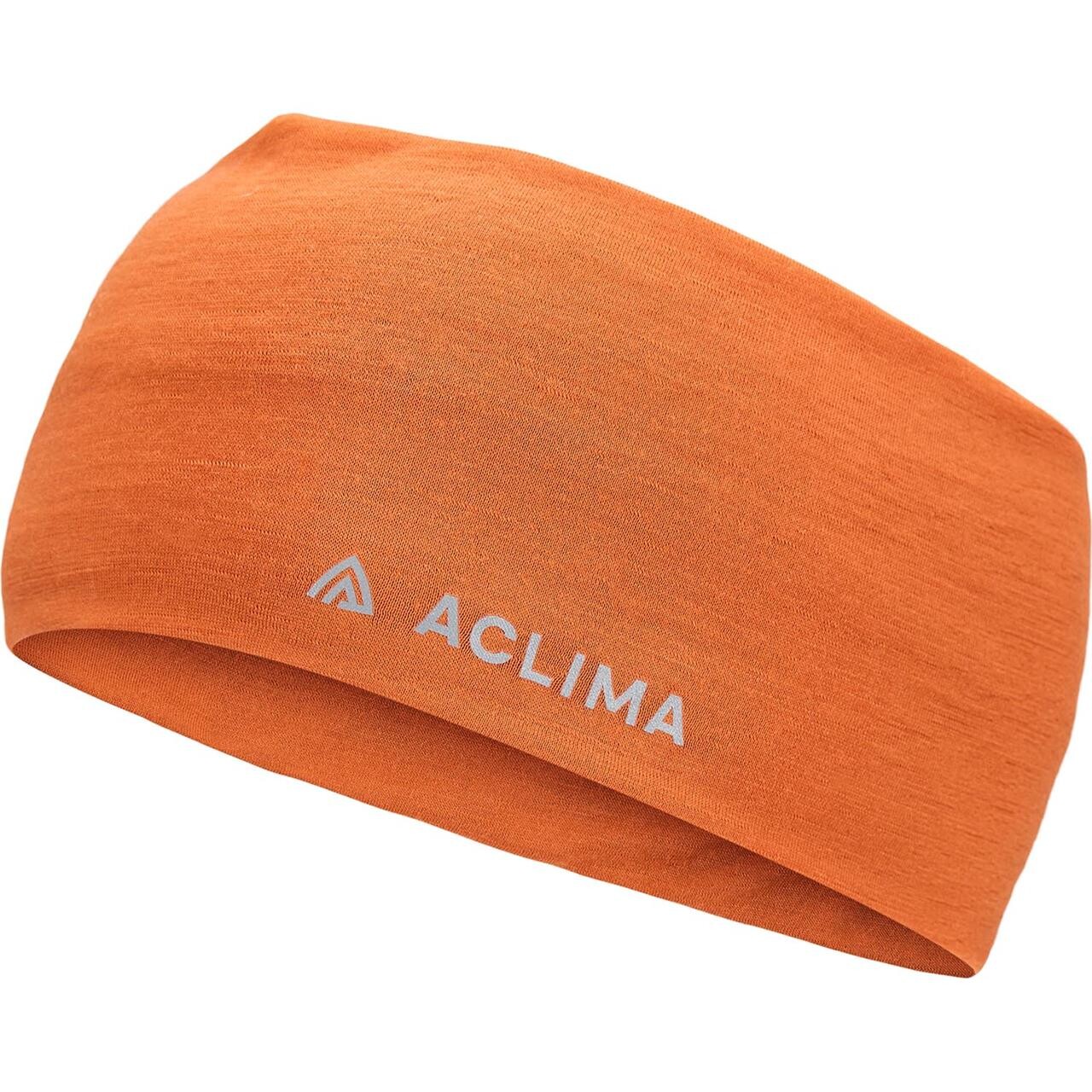 Aclima Lightwool Headband Orange Apricot Orange Large