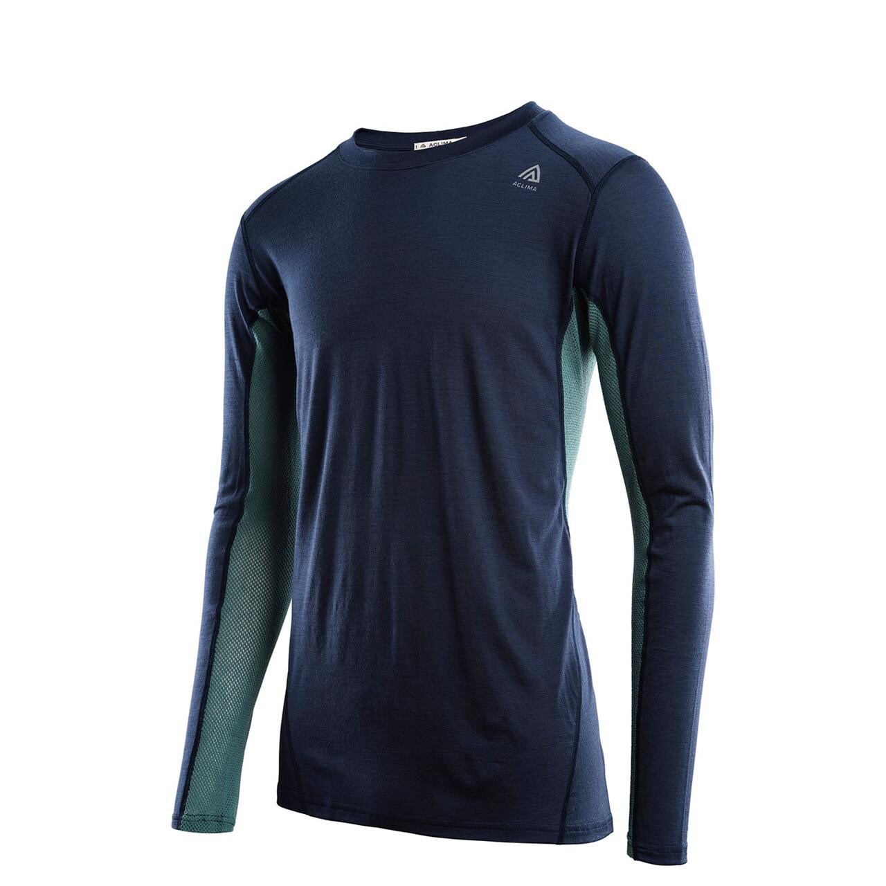 Aclima Mens Lightwool Sports Shirt Blå Navy Blazer North Atlantic Medium