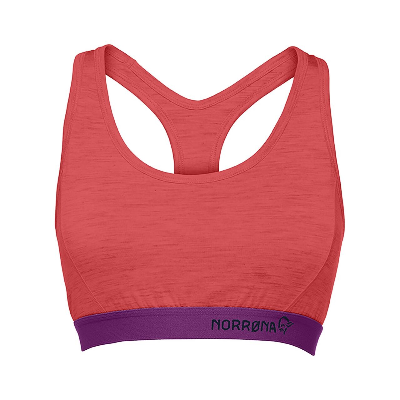  Norr&oslash;na Womens Baselayer Wool Crop Top (RED (CRISP RUBY) Small)