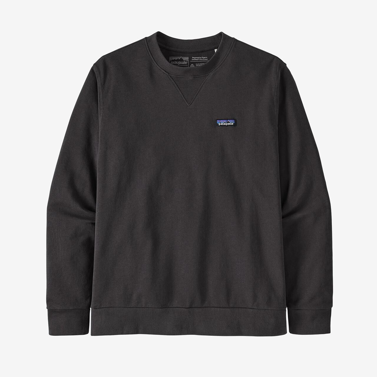 Patagonia Mens Organic Cotton Crewneck Sweatee Shirt Svart Ink Black