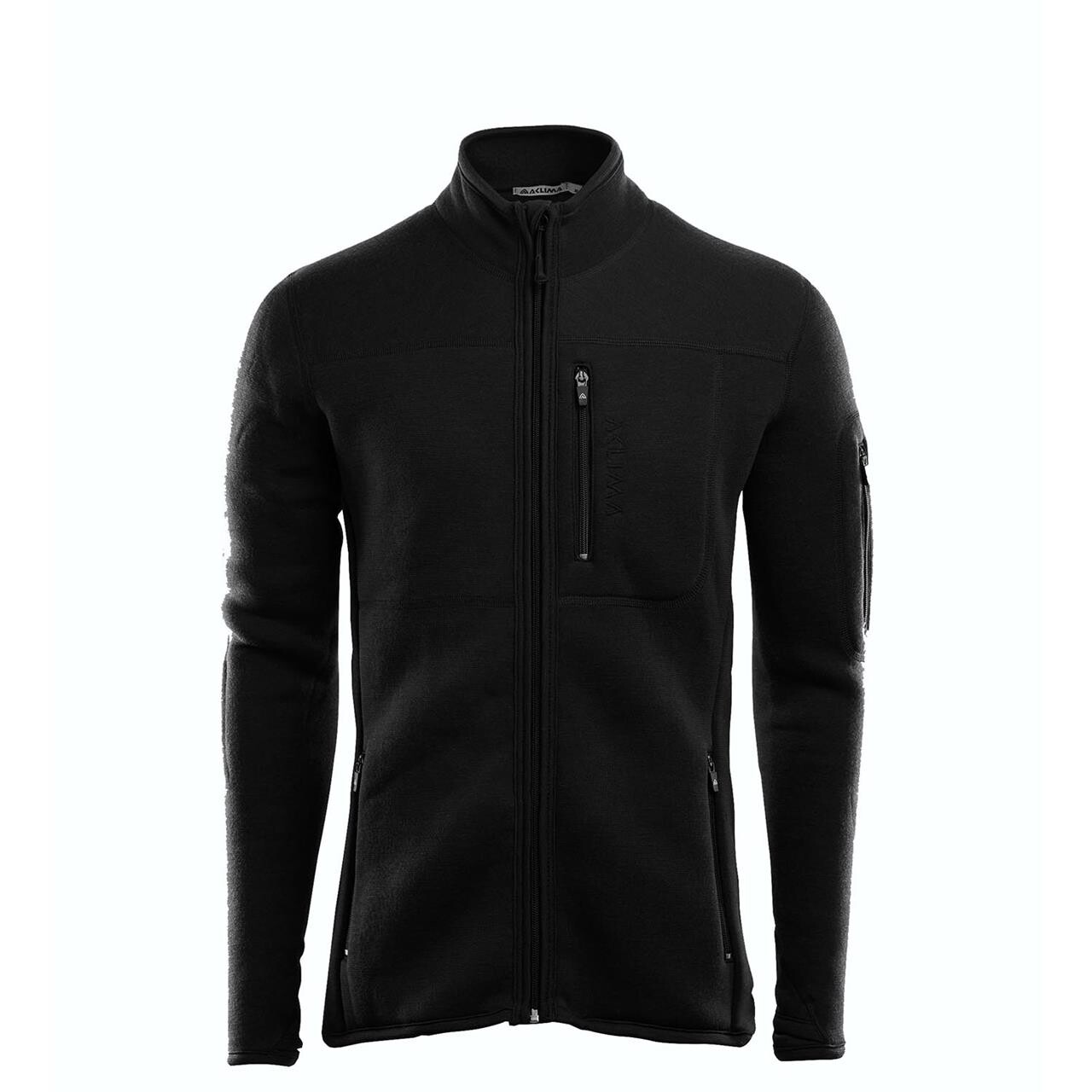 Aclima Mens FleeceWool Jacket (Sort (JET BLACK) X-small)