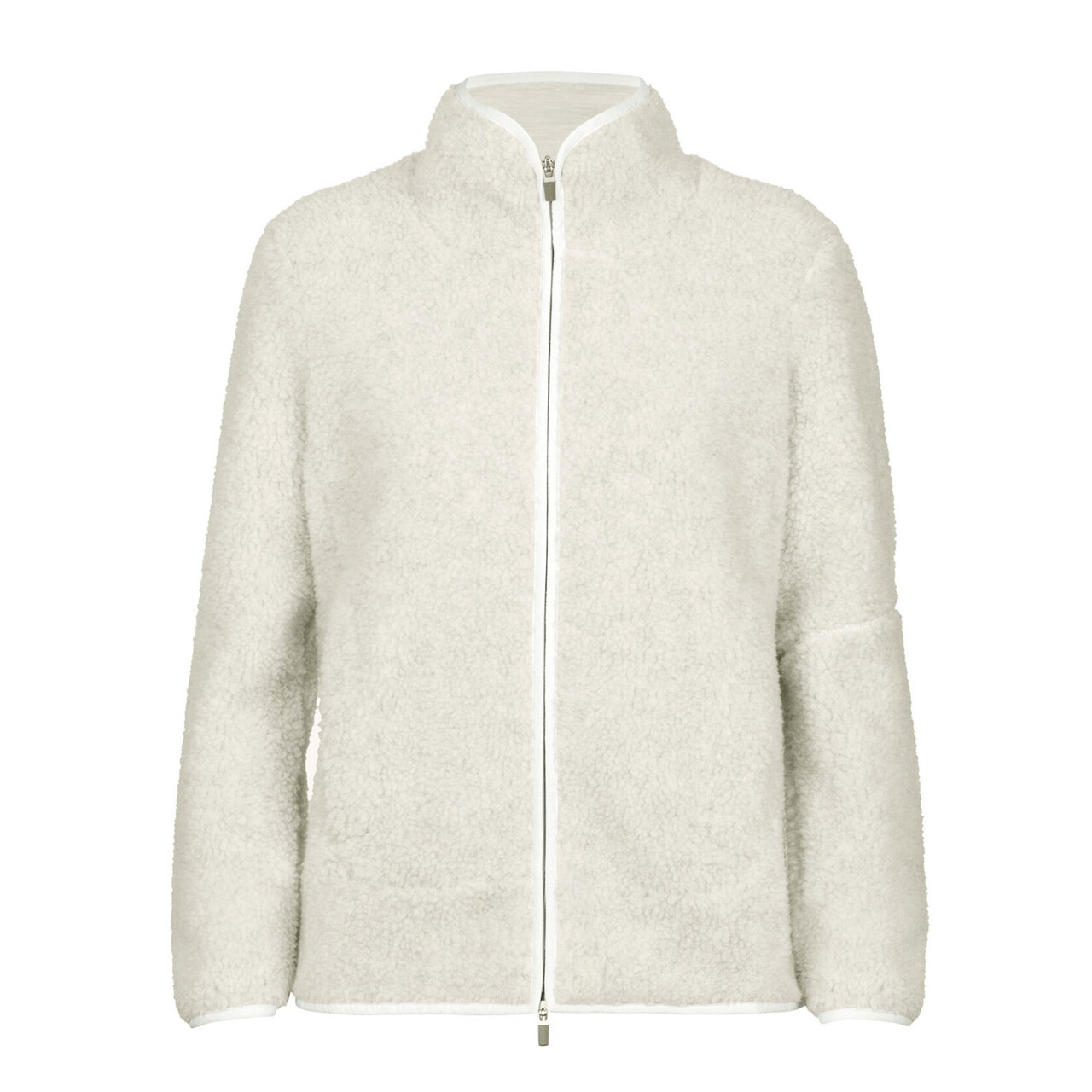 Icebreaker Womens Realfleece High Pile L/s Zip Hvid Ecru Hthr/snow
