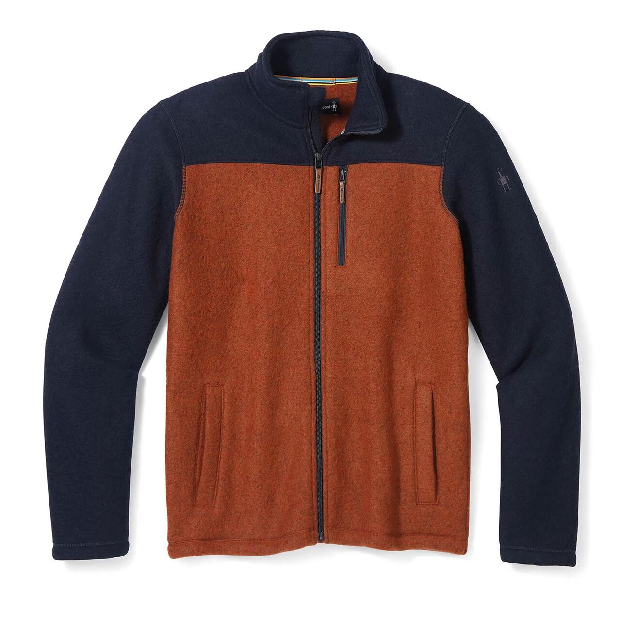 Billede af Smartwool Mens Hudson Trail Fleece Full Zip Jacket (Blå (DEEP NAVY/PICANTE) Small)