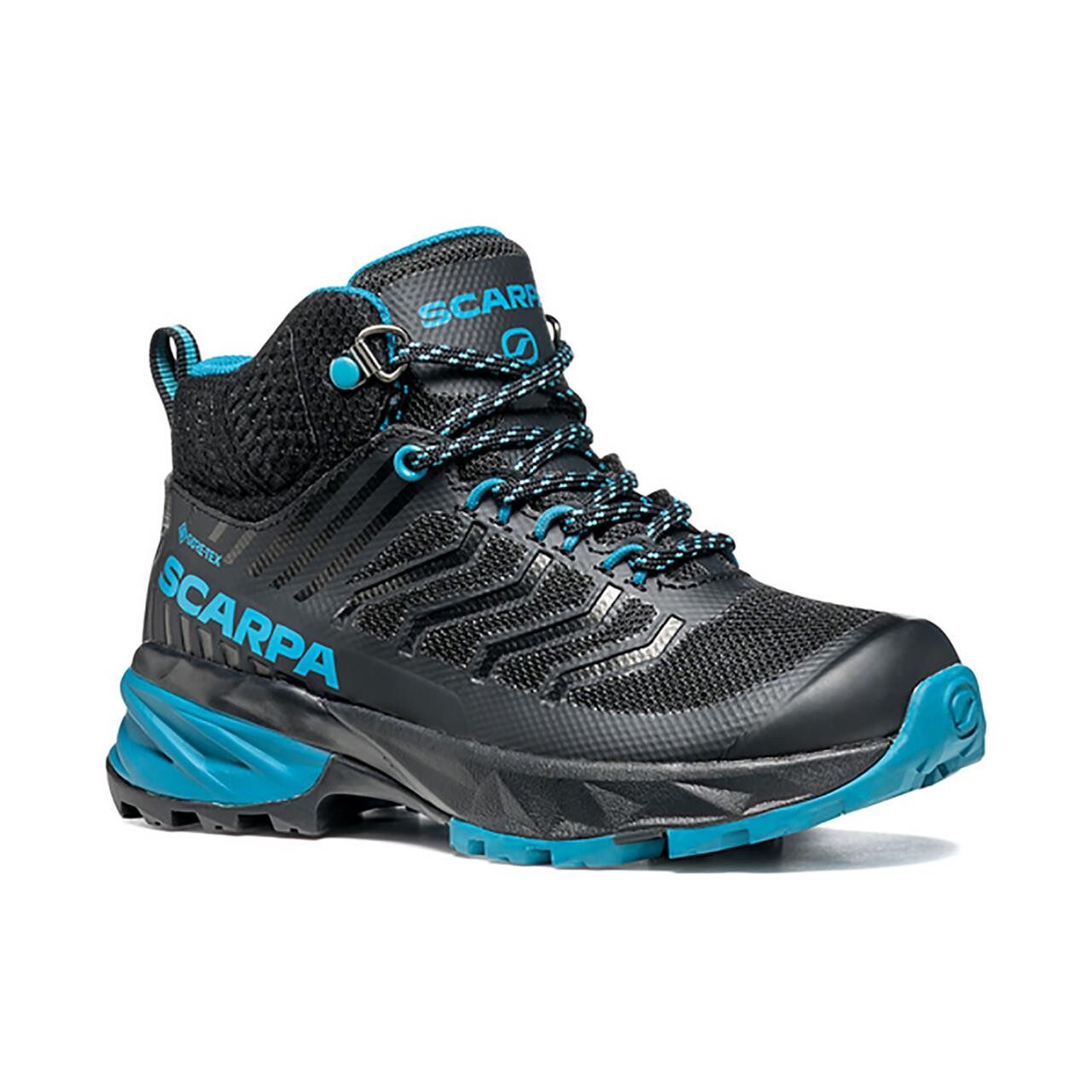 Se Scarpa Kids Rush Mid GTX (Sort (BLACK/OTTANIO) 36) hos Friluftsland.dk