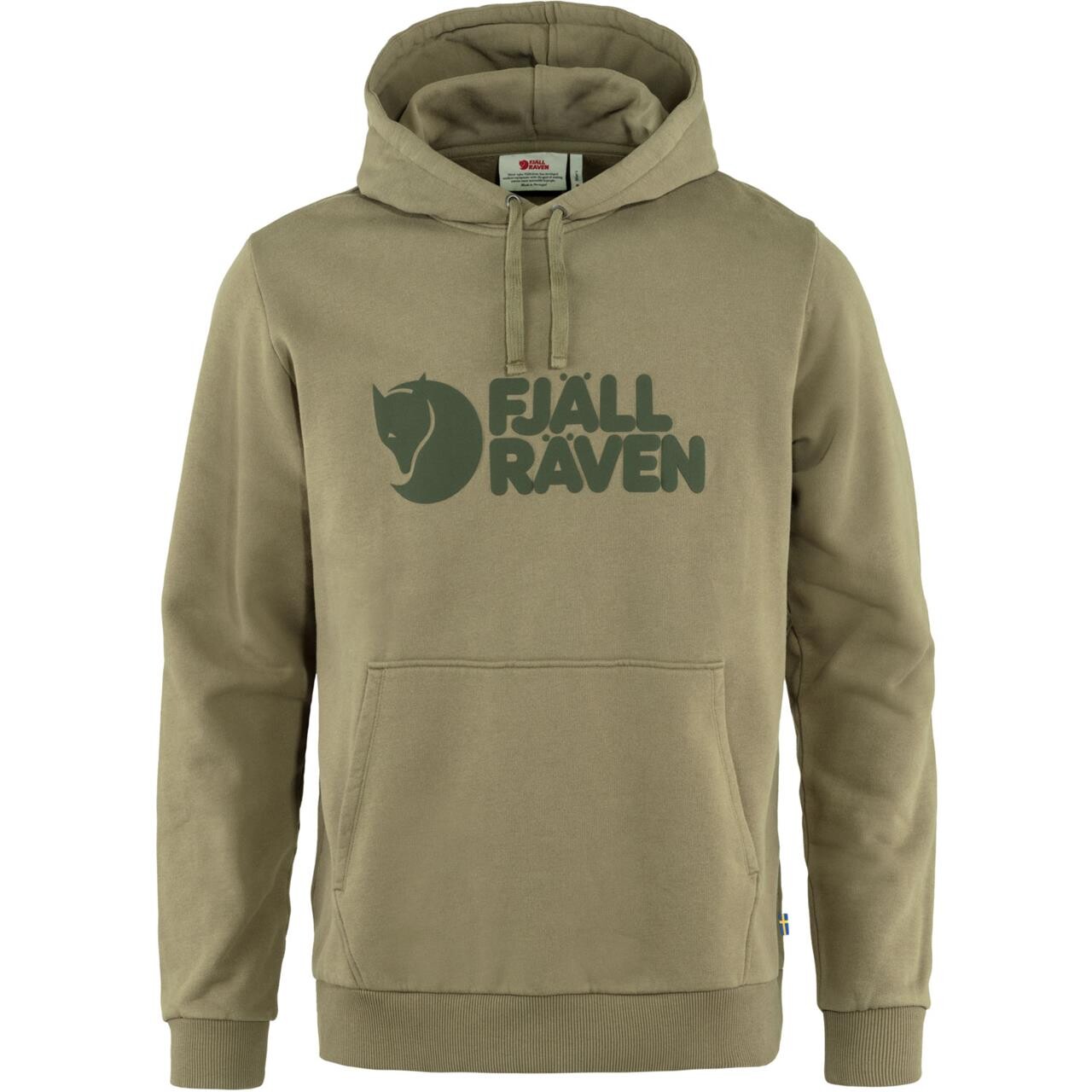 Fjällräven Logo Hættetrøje i Beige - Økologisk Bomuld
