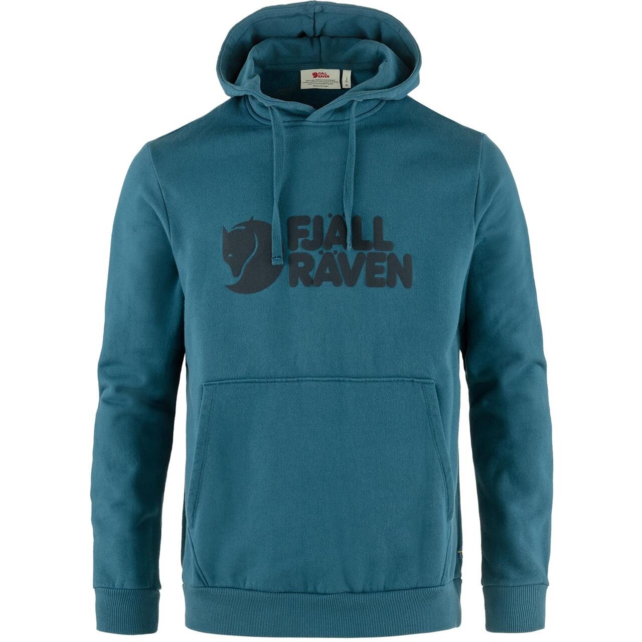 Fjällräven Mens Fjällräven Logo Hoodie (Blå (DEEP SEA/574) Small)