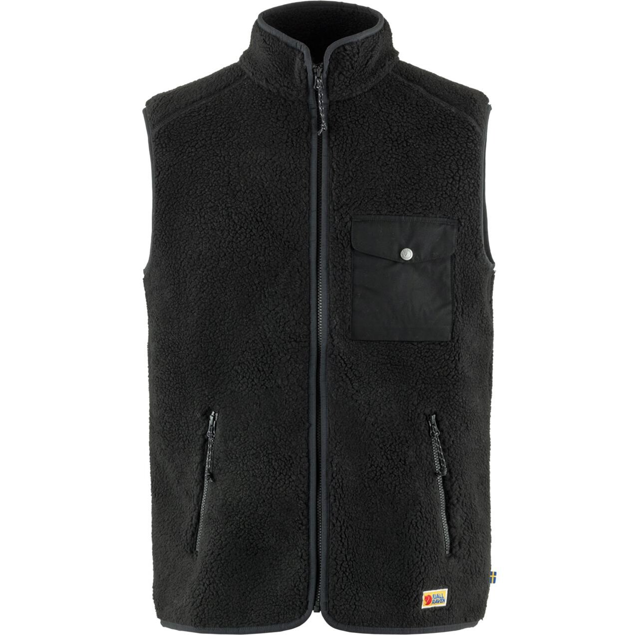 #1 - Fjällräven Mens Vardag Pile Fleece Vest (BLACK (BLACK/550) Small (S))