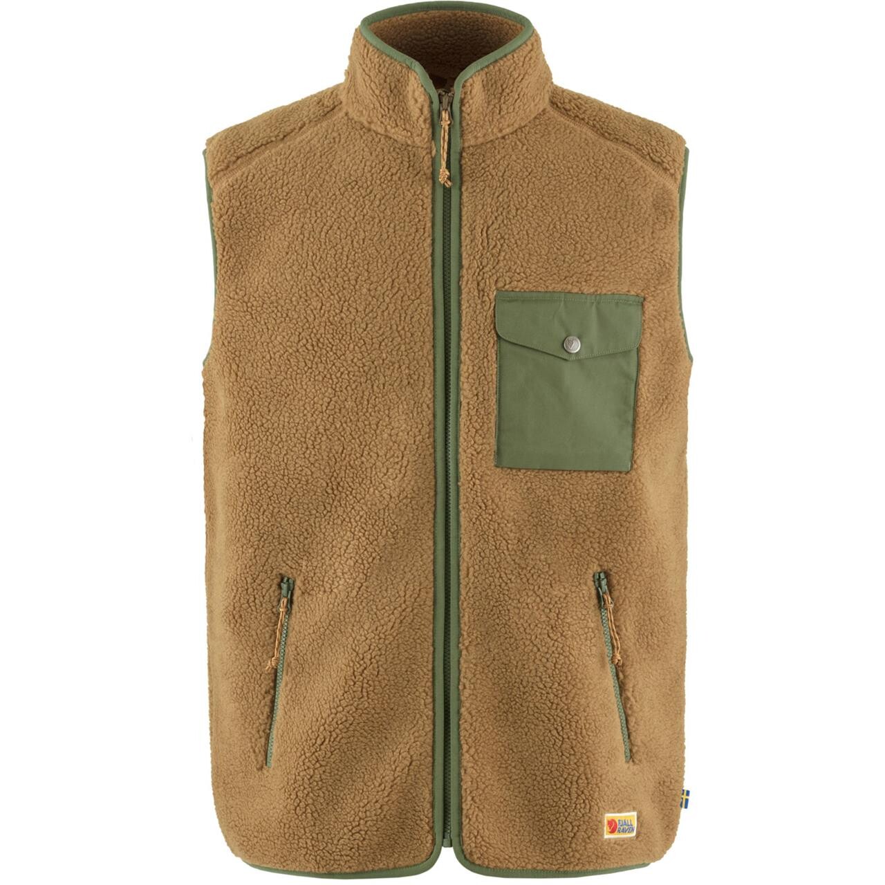 15: Fjällräven Mens Vardag Pile Fleece Vest (Brun (BUCKWHEAT-LAUREL GREEN/232-625) Small)