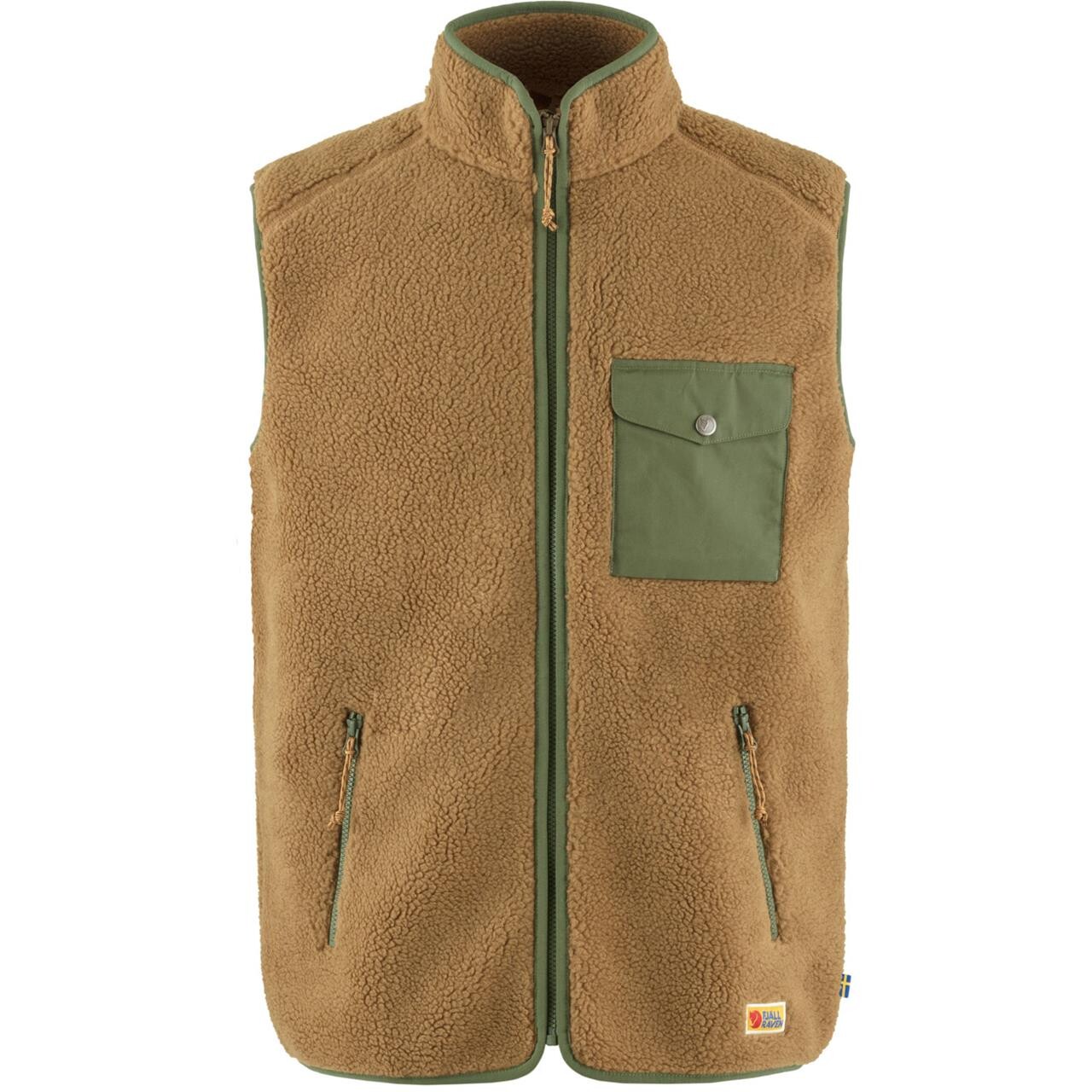 Fjällräven Mens Vardag Pile Fleece Vest (Brun (BUCKWHEAT-LAUREL GREEN/232-625) Small)