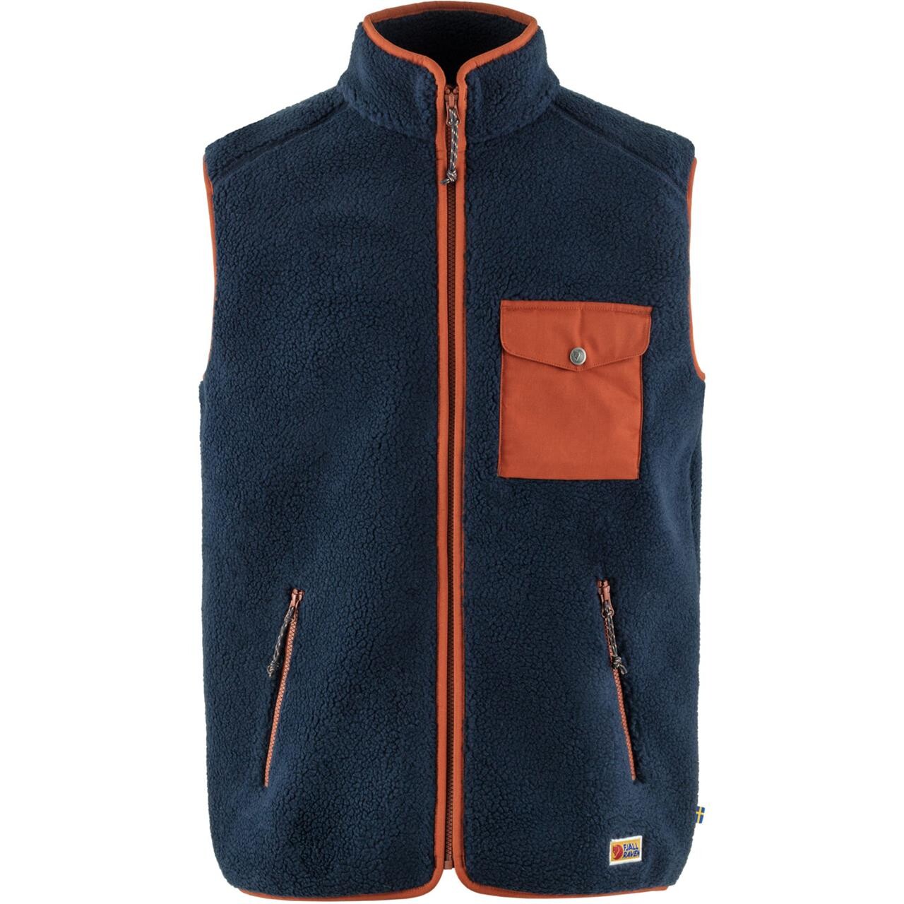 Fjällräven Mens Vardag Pile Fleece Vest (Blå (NAVY-AUTUMN LEAF/560-215) Large)