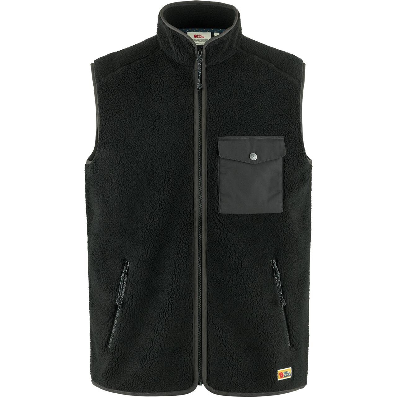 Fjällräven Mens Vardag Pile Fleece Vest (Sort (BLACK-DARK GREY/550-030) Large)