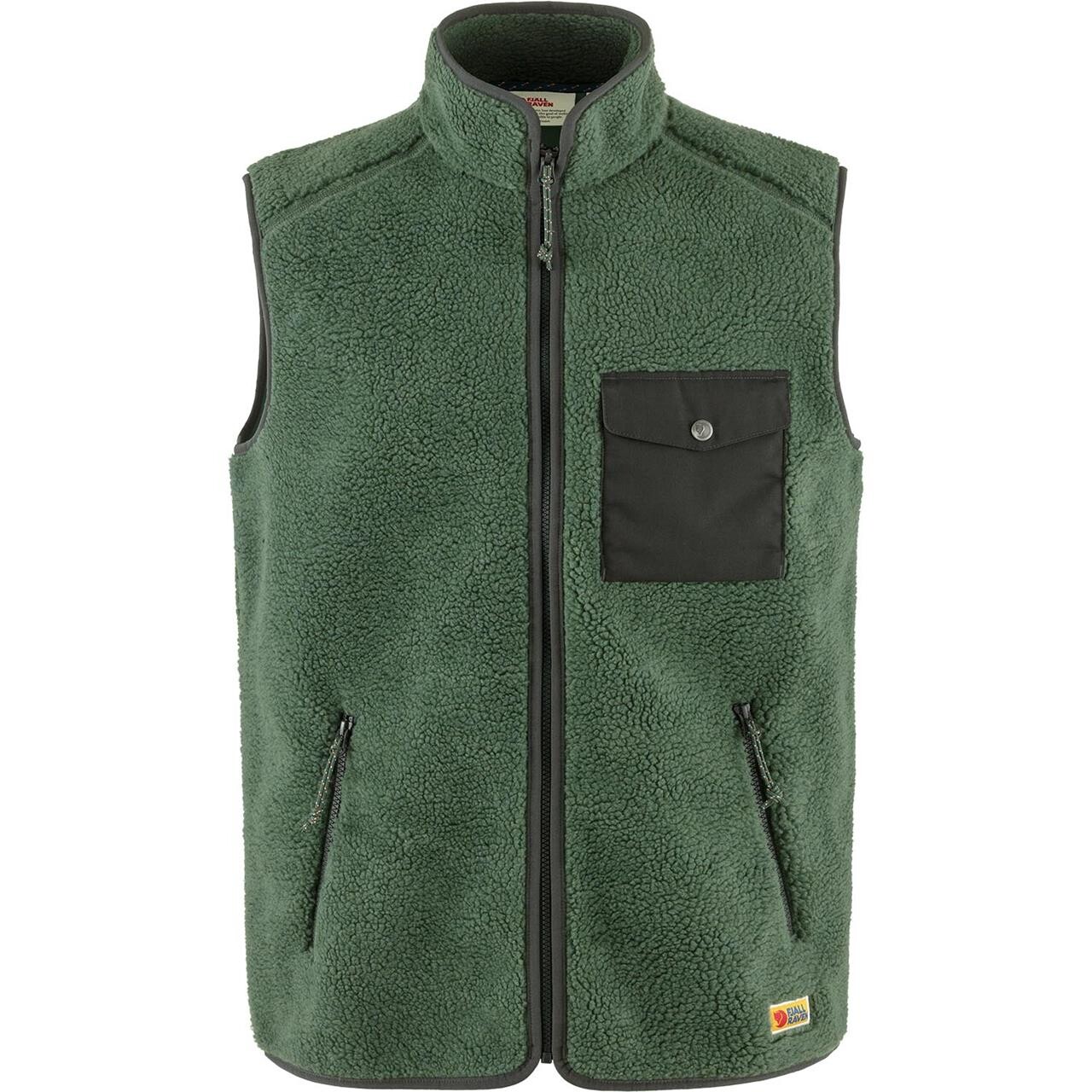 Fjällräven Mens Vardag Pile Fleece Vest (Grøn (DEEP PATINA-IRON GREY/679-048) Large)