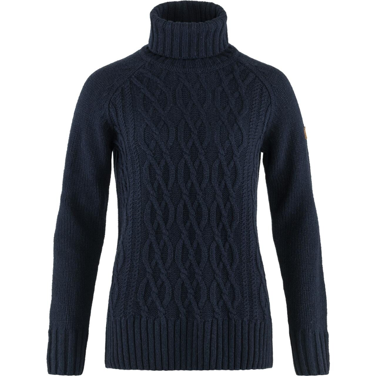 7: Fjällräven Womens Övik Cable Knit Roller Neck (Blå (DARK NAVY/555) Medium)