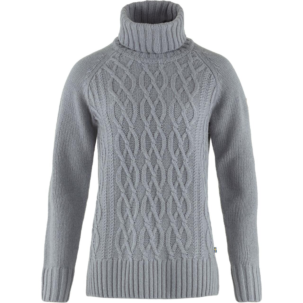 Fjällräven Womens Övik Cable Knit Roller Neck (Grå (FLINT GREY/055) X-small)