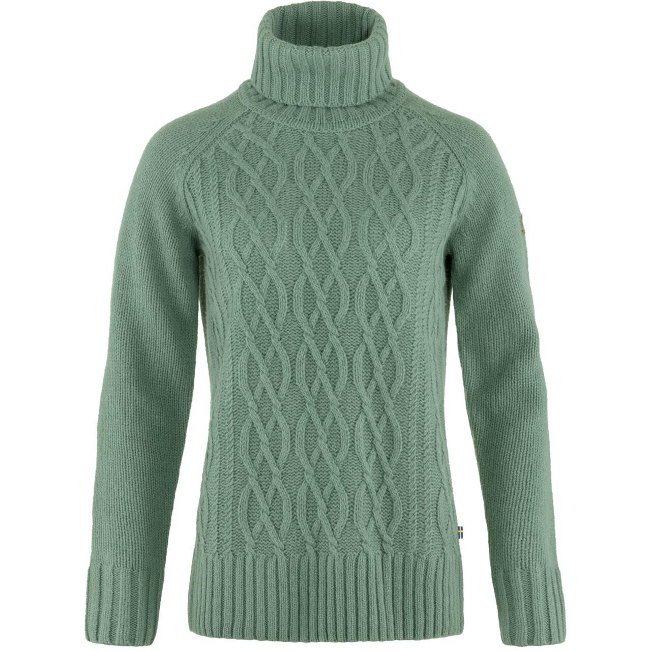 Fjällräven Womens Övik Cable Knit Roller Neck (Grøn (PATINA GREEN/614) Large)