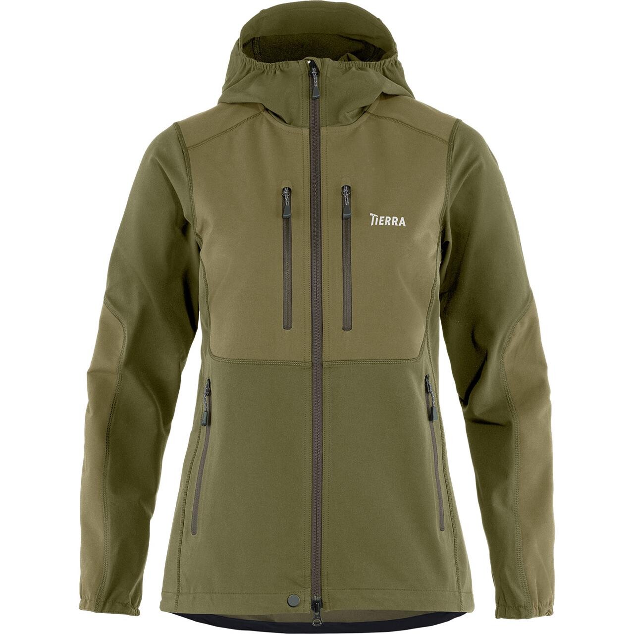 Se Tierra Womens Ace Hood Jacket Gen.2 (Grøn (FALL GREEN) X-large) hos Friluftsland.dk