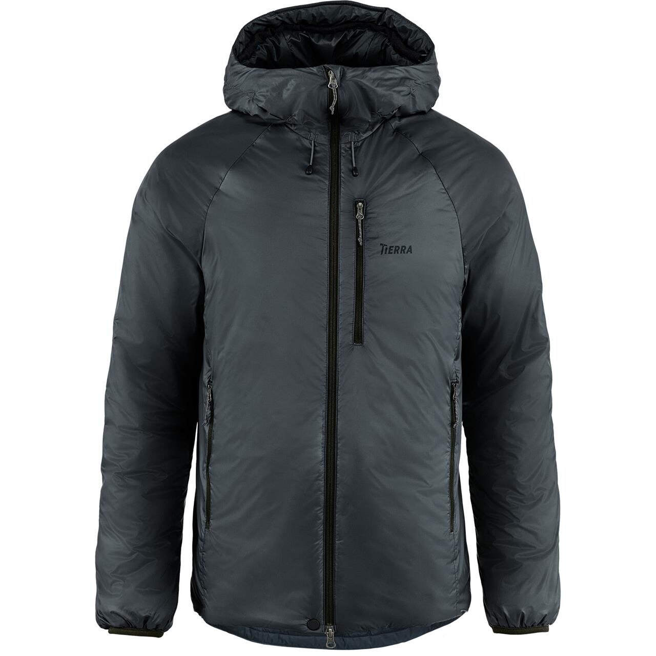 Se Tierra Mens Belay 120 Hood Jacket (Grå (PITCH GRAY) XX-large) hos Friluftsland.dk