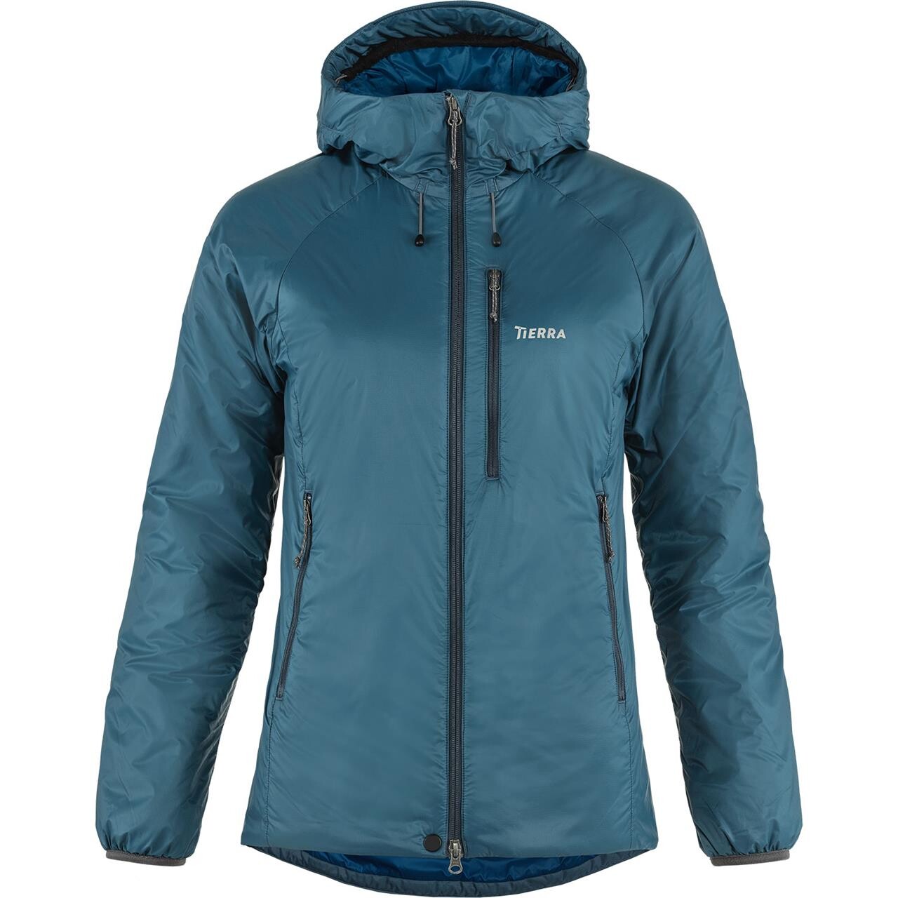 Se Tierra Womens Belay 120 Hood Jacket (Blå (DEEP SEA) Large) hos Friluftsland.dk