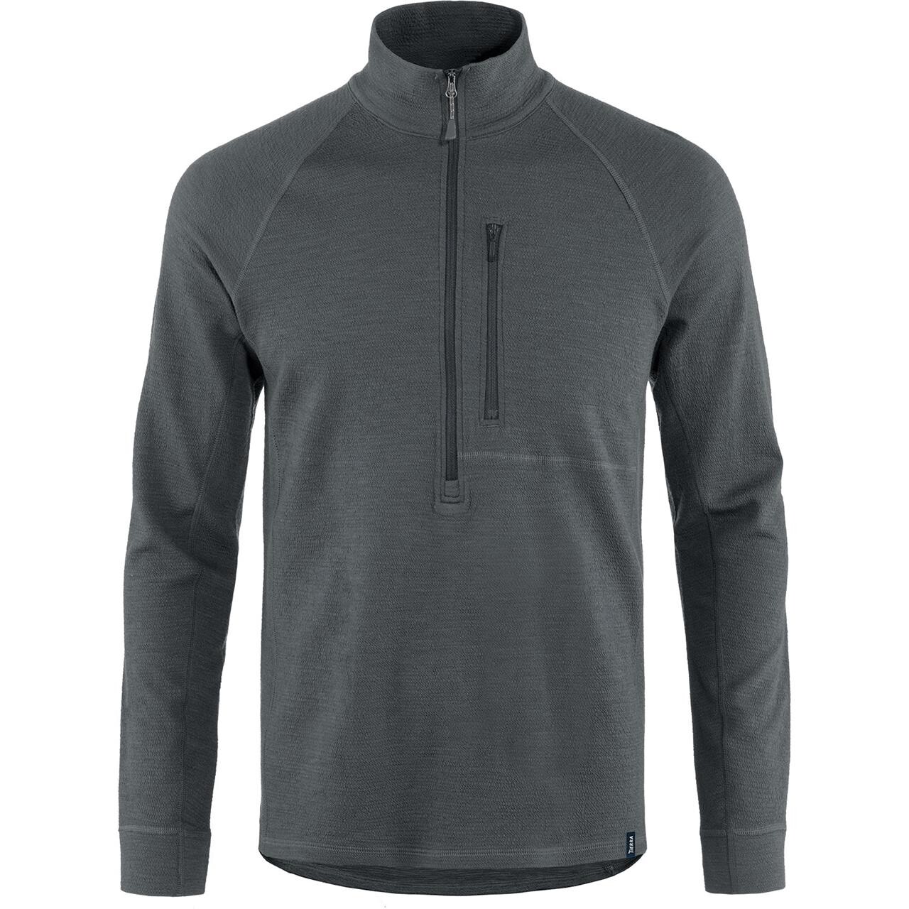 Billede af Tierra Mens Midlana 340 Merino Half Zip (Grå (GRAPHITE) Small)