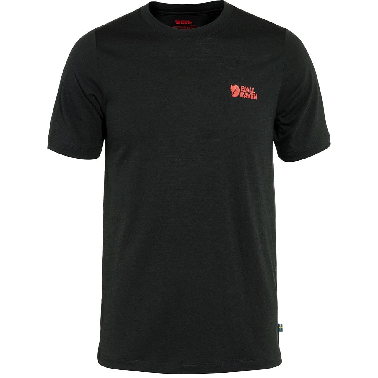Fjällräven Mens Abisko Wool Logo S/S (Sort (BLACK/550) Medium)