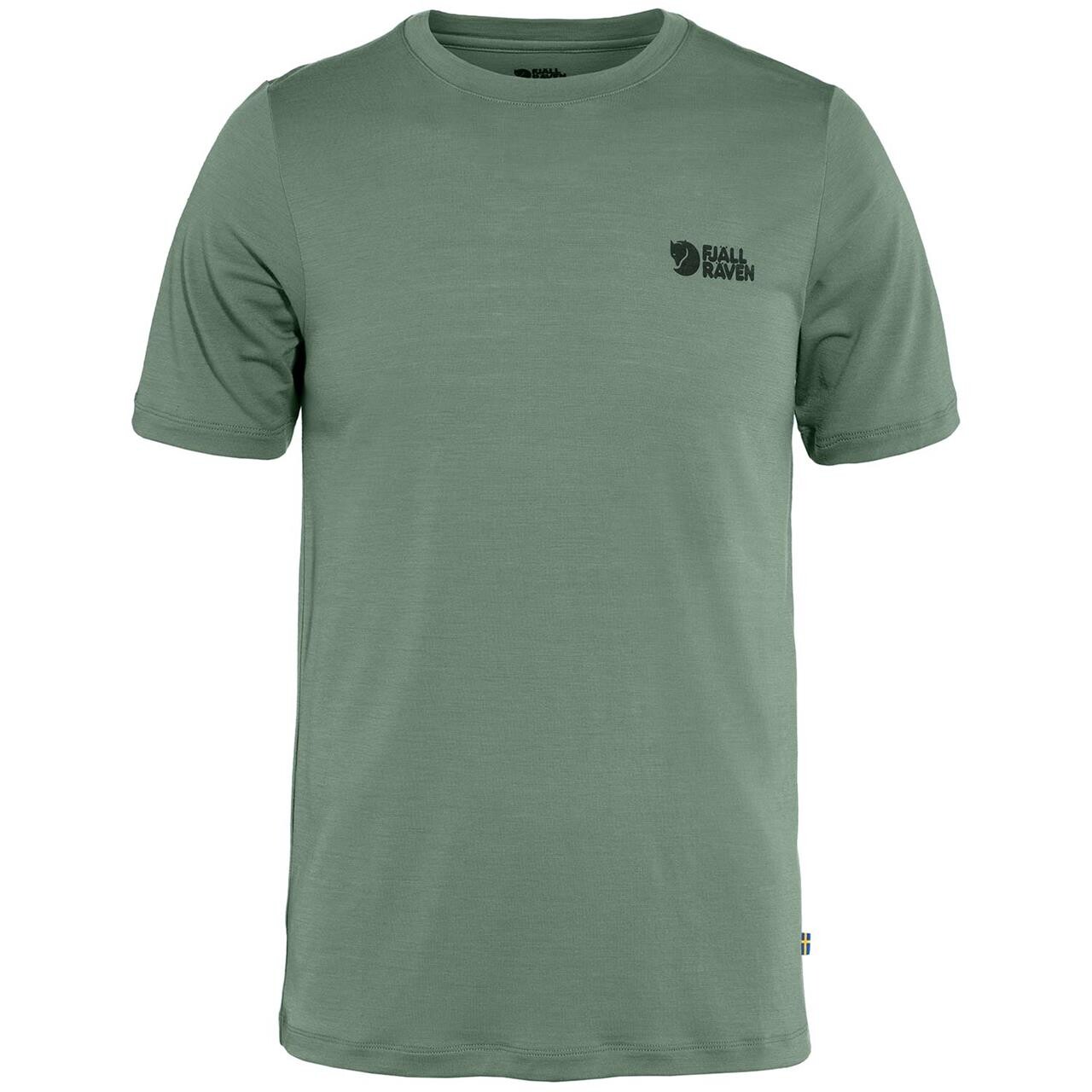 Fjällräven Mens Abisko Wool Logo S/S (Grøn (PATINA GREEN/614) Small)