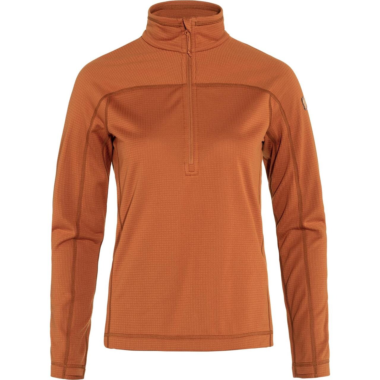 Se Fjällräven Abisko Lite Fleece Half Zip Woman-terracotta brown-M - Fleecejakker og softshell hos Friluftsland.dk