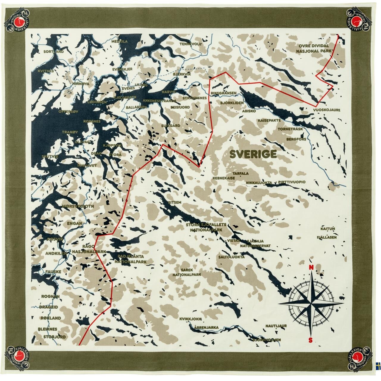 Fjällräven Swedish Classic Map Scarf (GREEN (GREEN/620) One size (ONE SIZE))