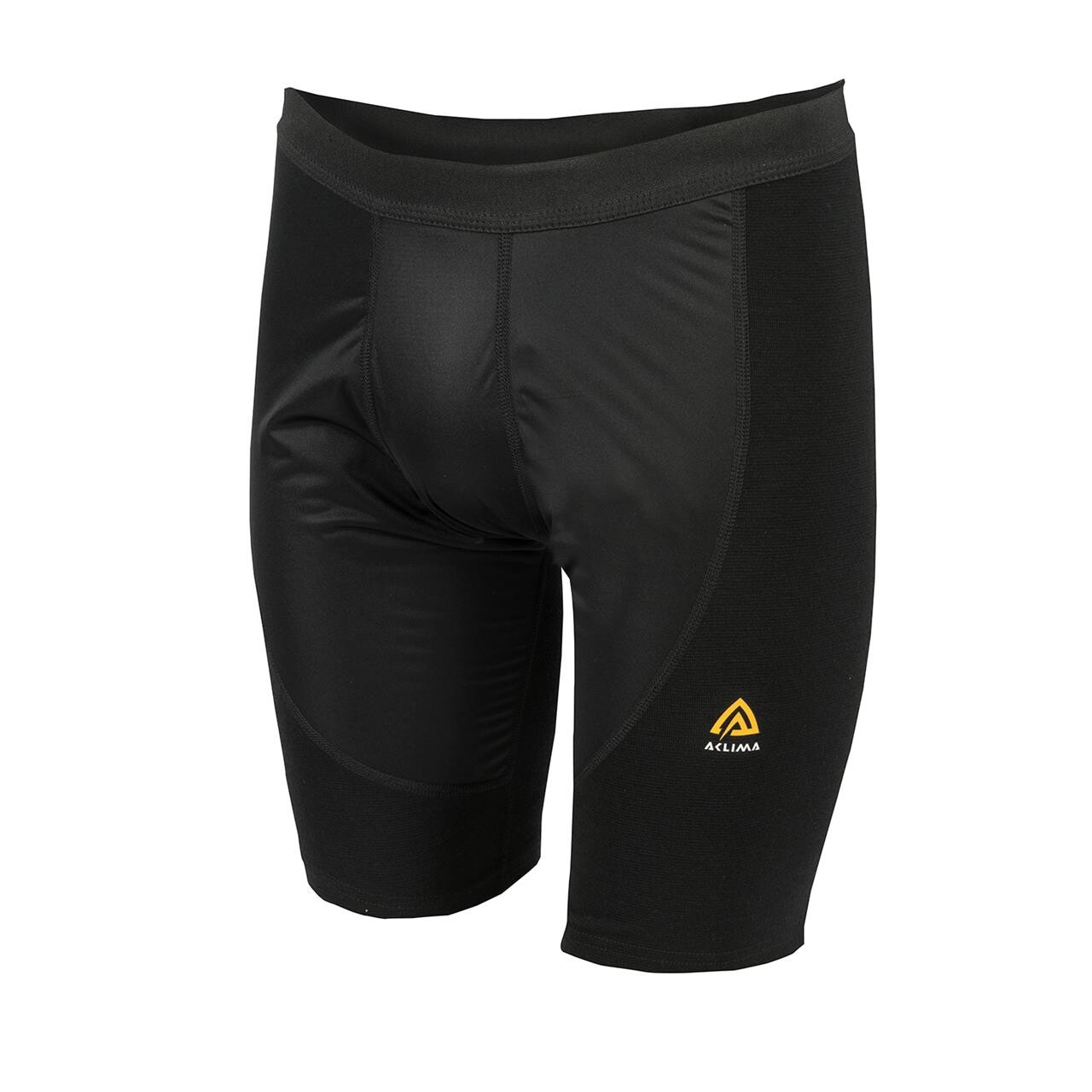 Aclima Mens Warmwool Long Shorts W/windwool Sort Jet Black Medium