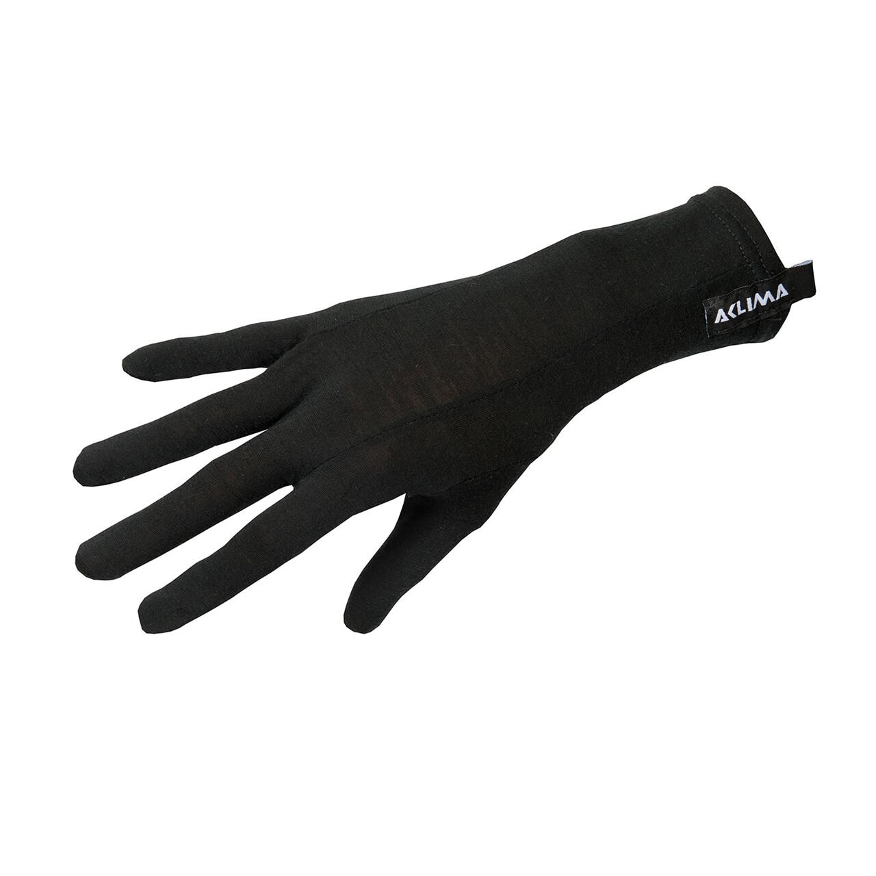 Aclima LightWool Liner Gloves (Sort (JET BLACK) Medium)