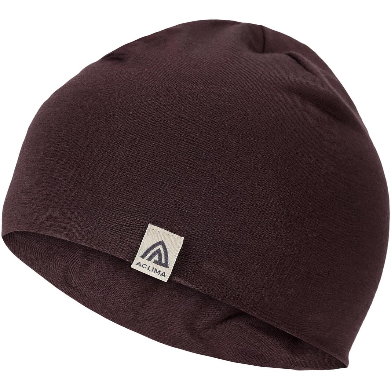 Aclima Lightwool Relaxed Beanie Lilla Chocolate Plum One Size