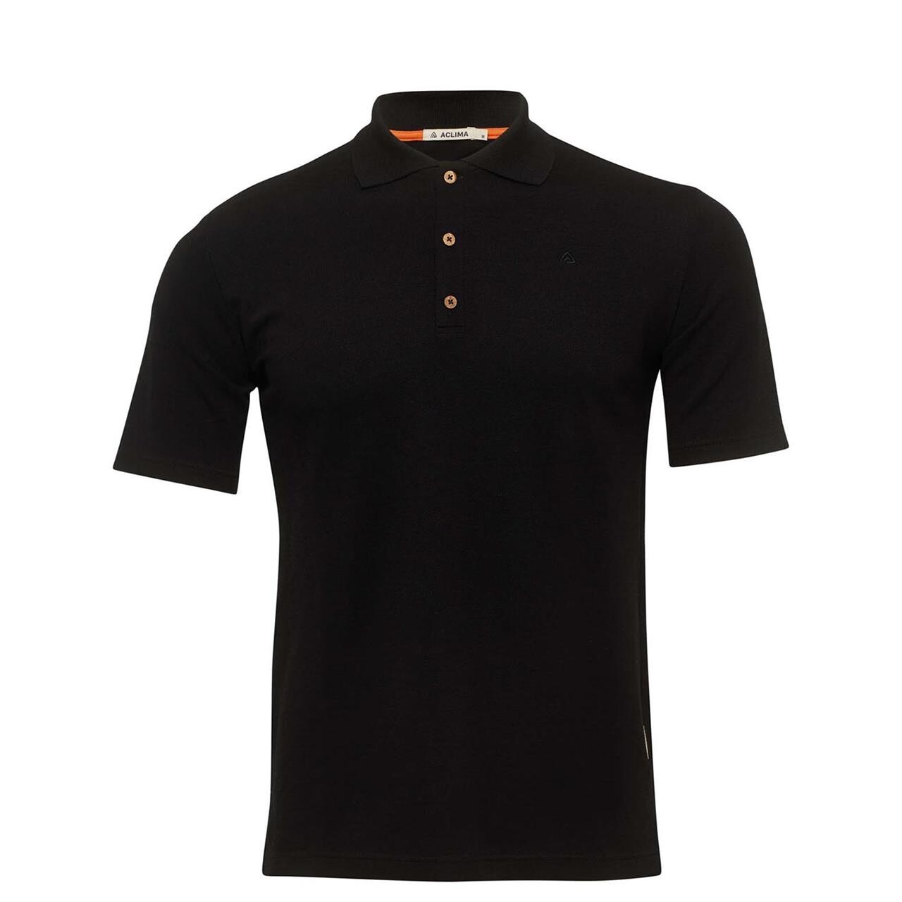 Aclima Mens Leisurewool Pique Shirt Sort Jet Black